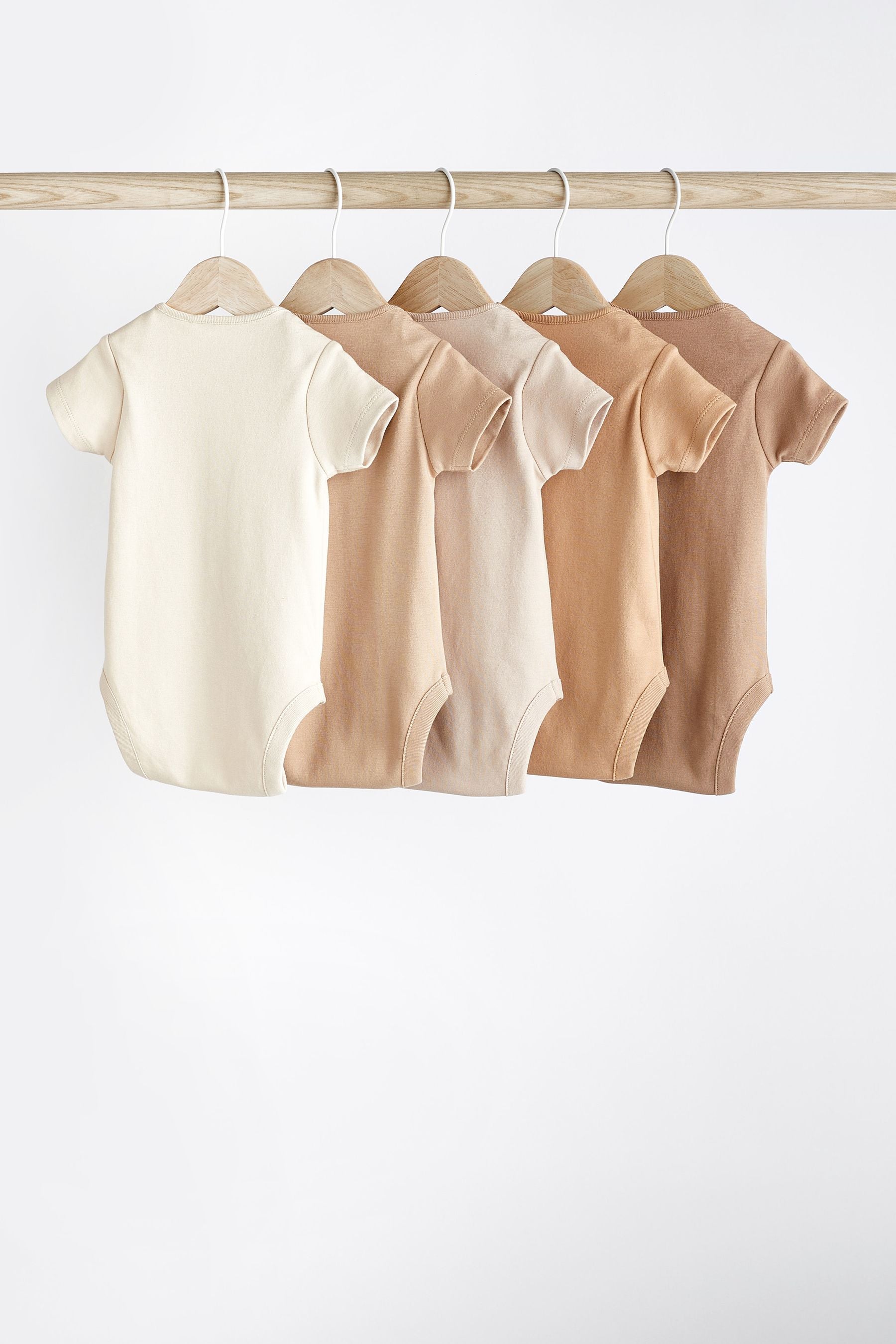 Neutral 5 Pack 100% Cotton Baby Bodies 5 Pack