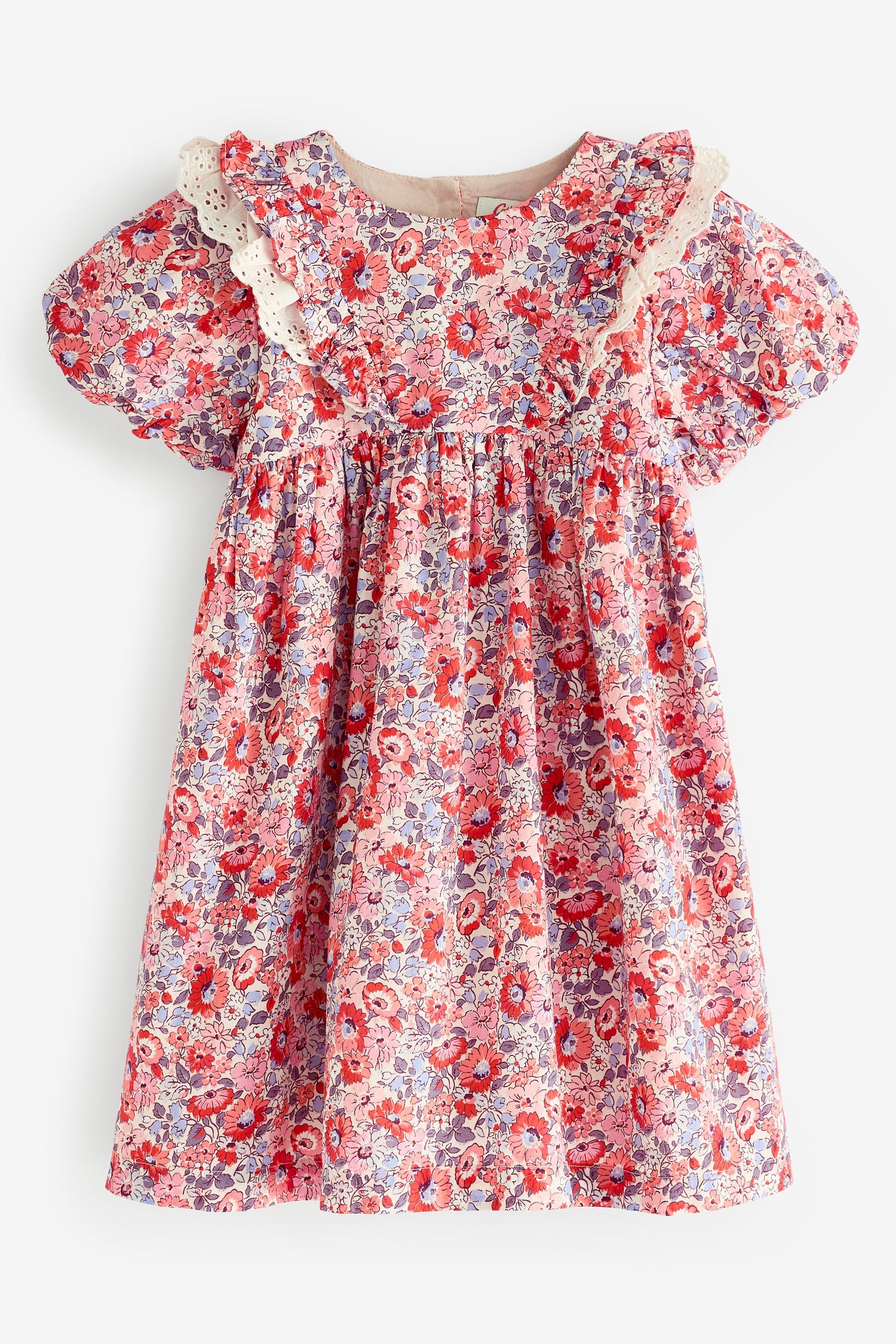 Cath Kidston Red Floral Lace Trim Dress (3mths-8yrs)