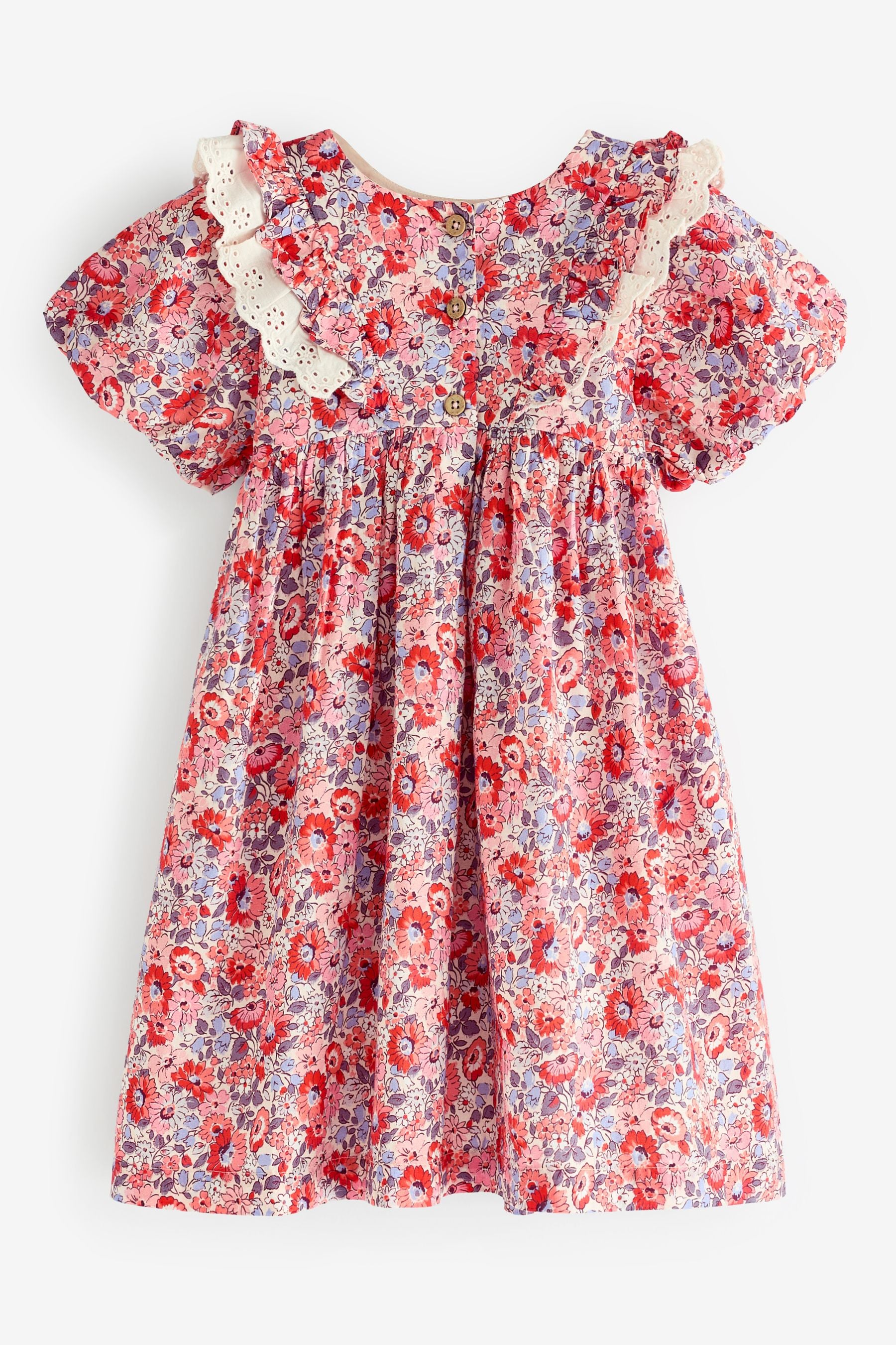 Cath Kidston Red Floral Lace Trim Dress (3mths-8yrs)