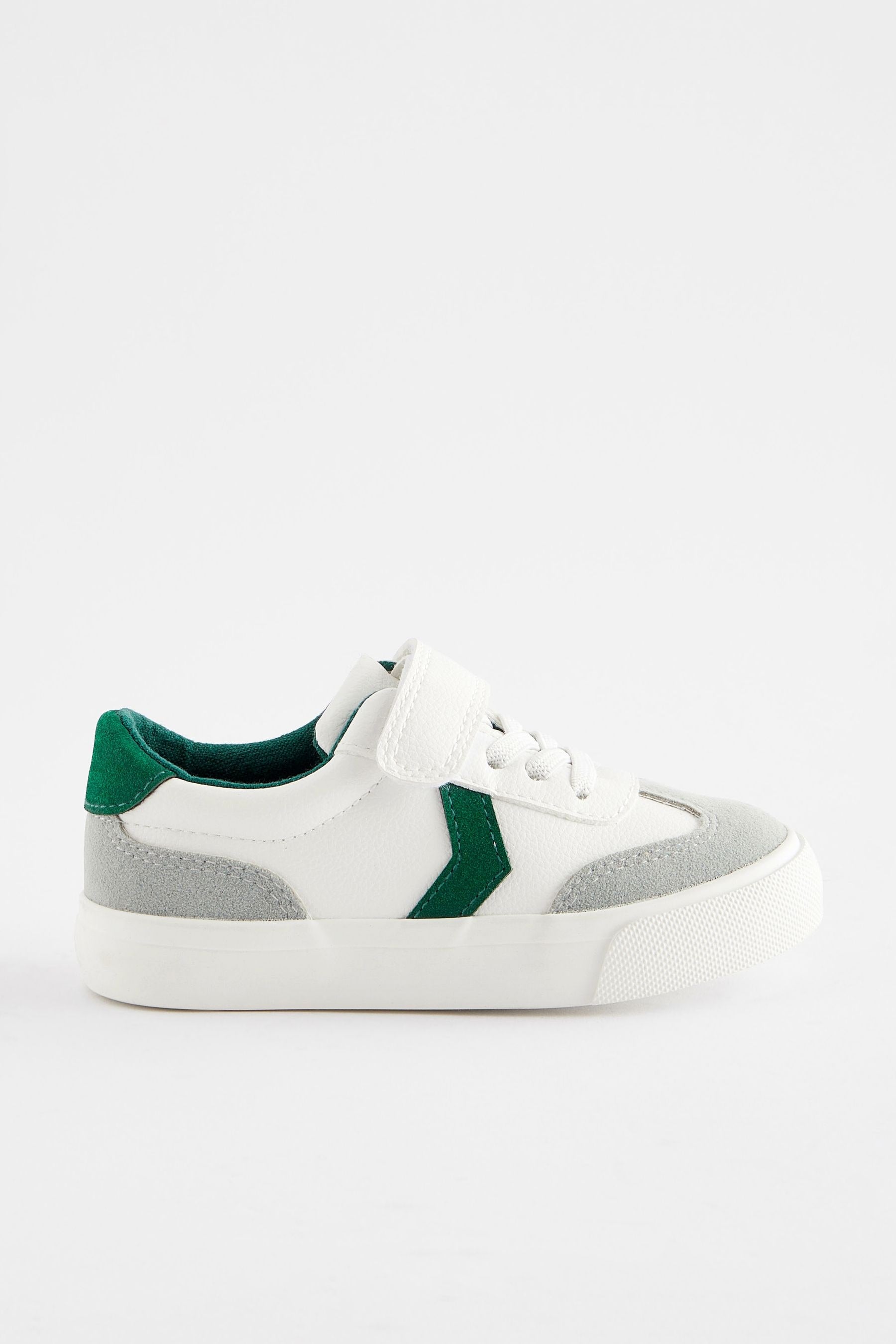 White Standard Fit (F) Touch Fastening Chevron Trainers