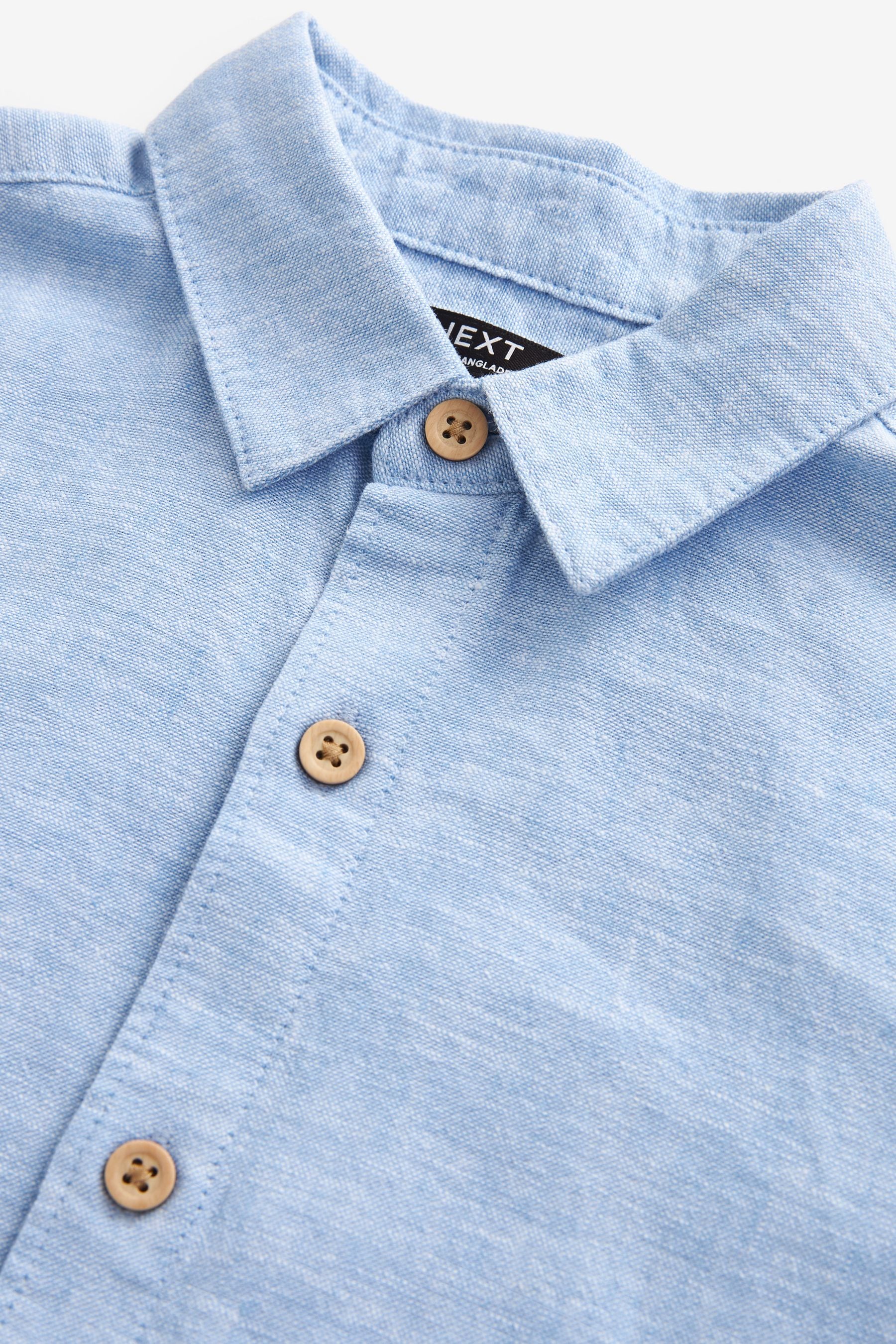 Blue Linen Blend Shirt (3mths-16yrs)