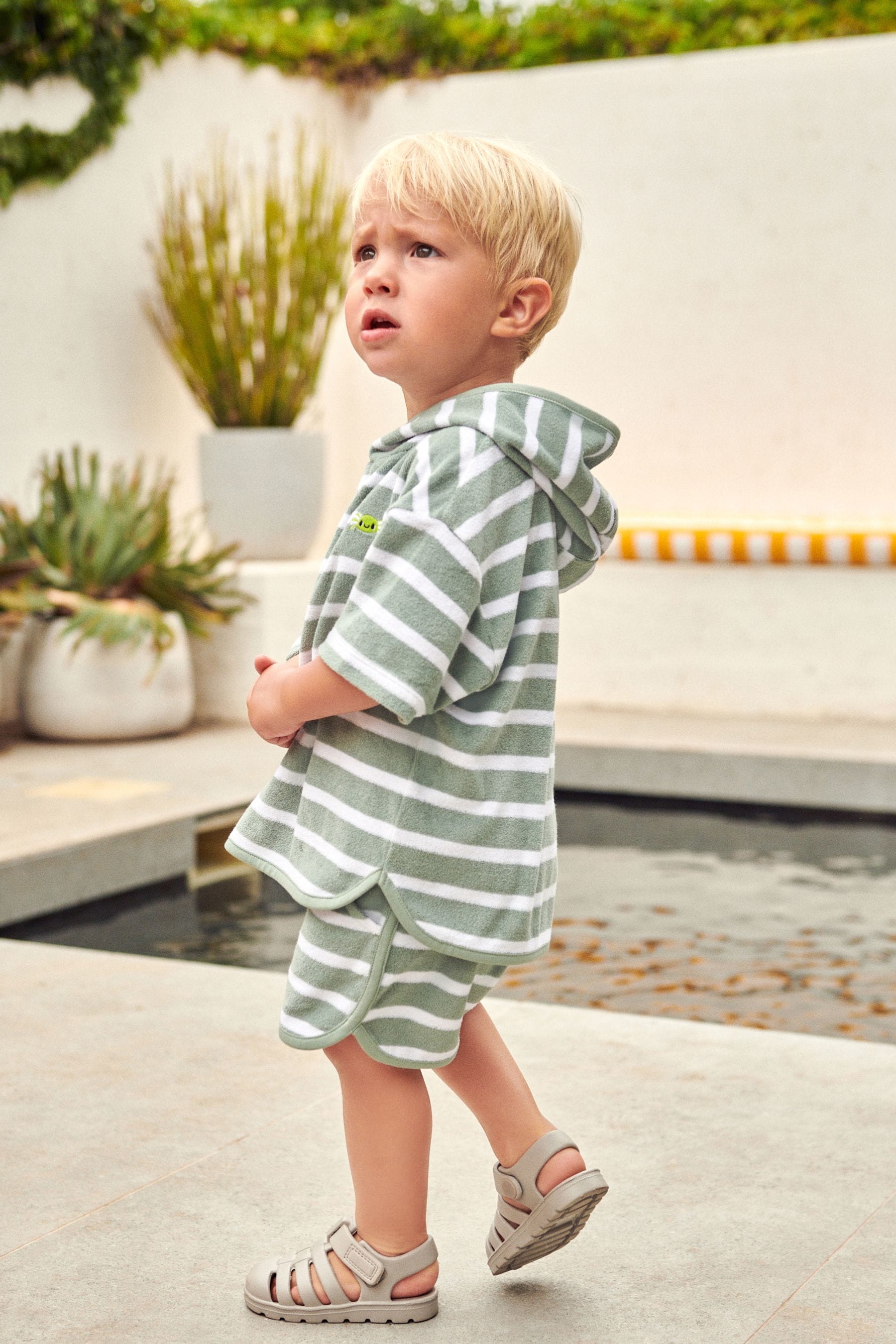 Green/White Hoodie and Short Towelling Set (3mths-7yrs)