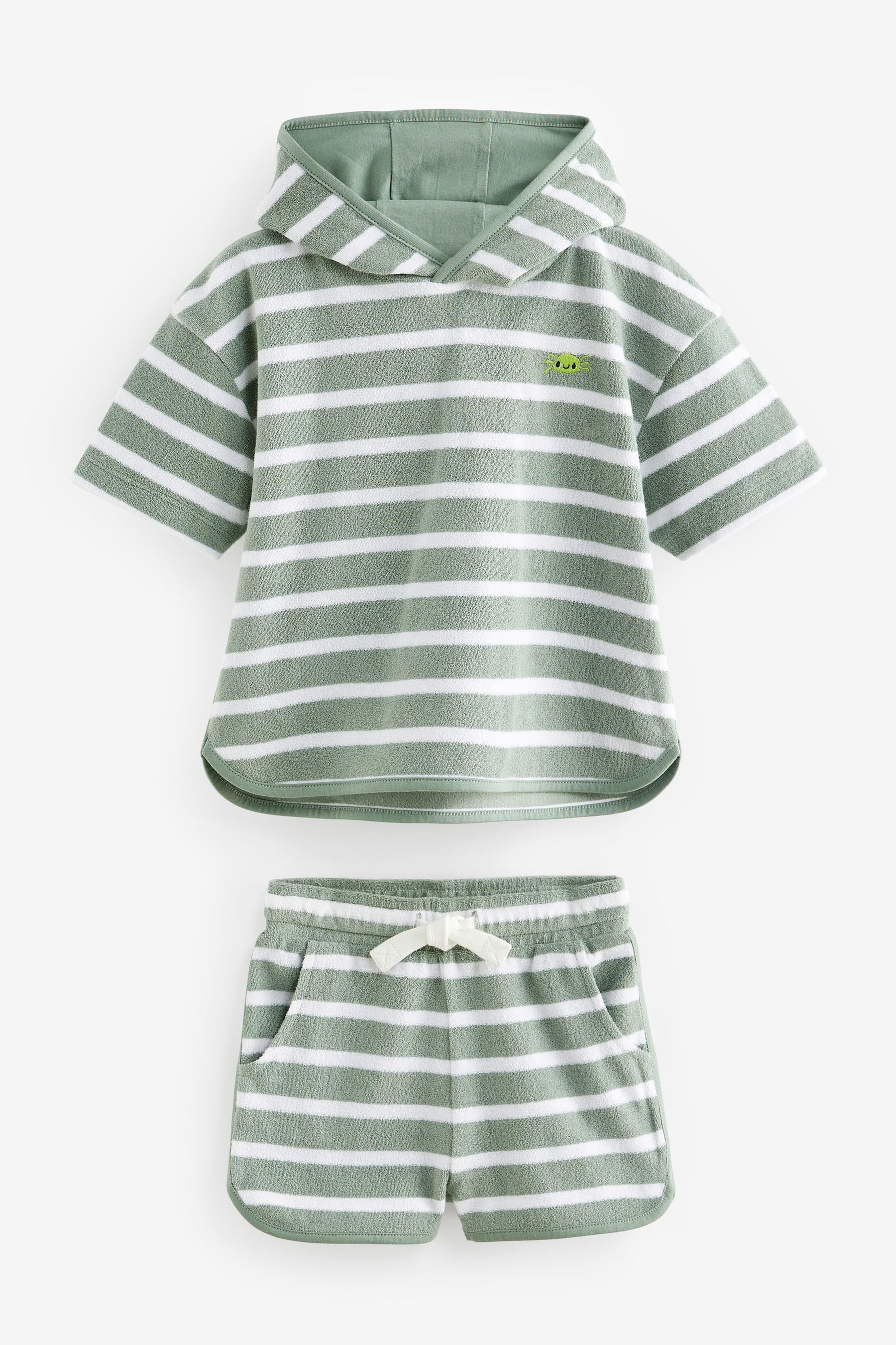 Green/White Hoodie and Short Towelling Set (3mths-7yrs)