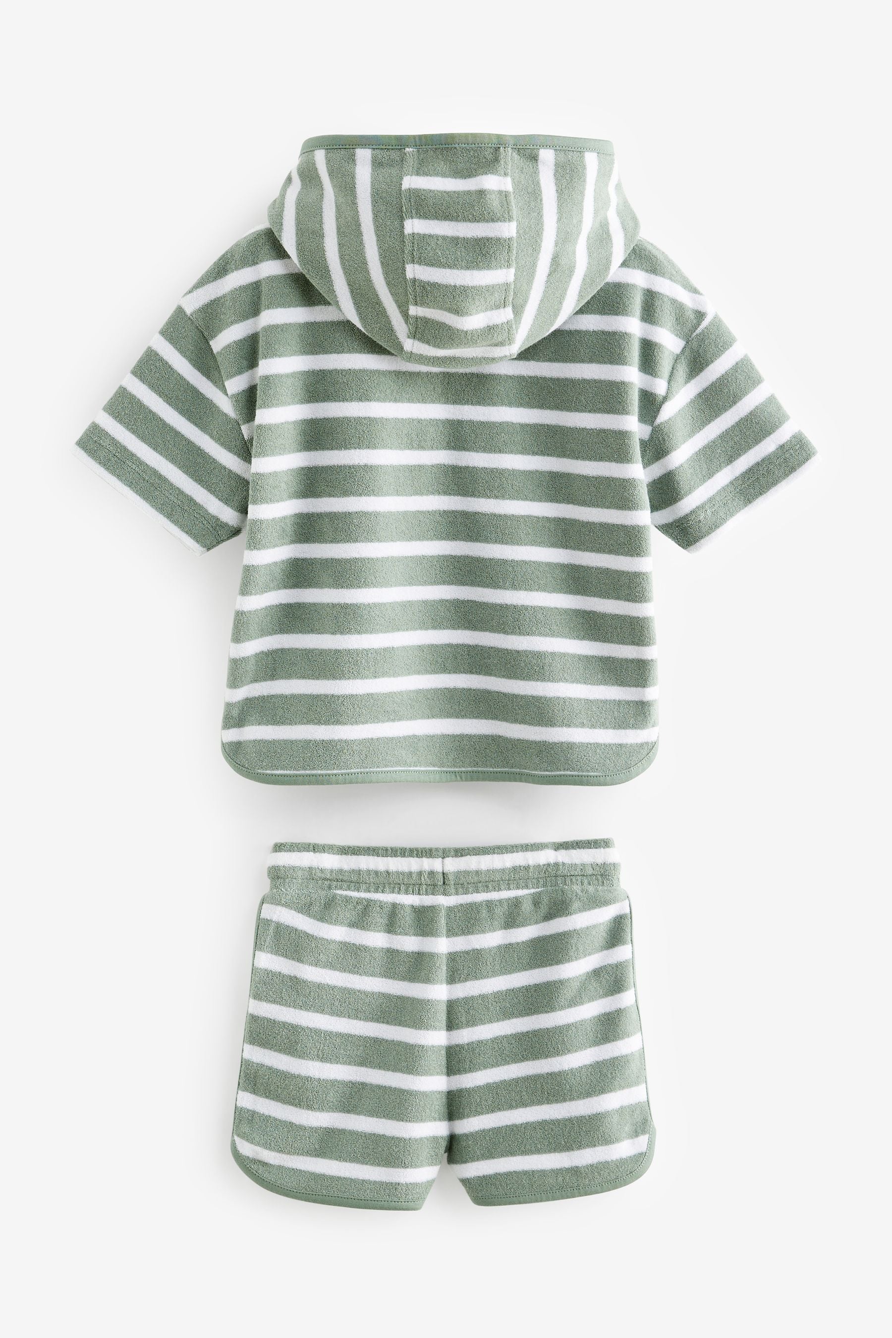 Green/White Hoodie and Short Towelling Set (3mths-7yrs)