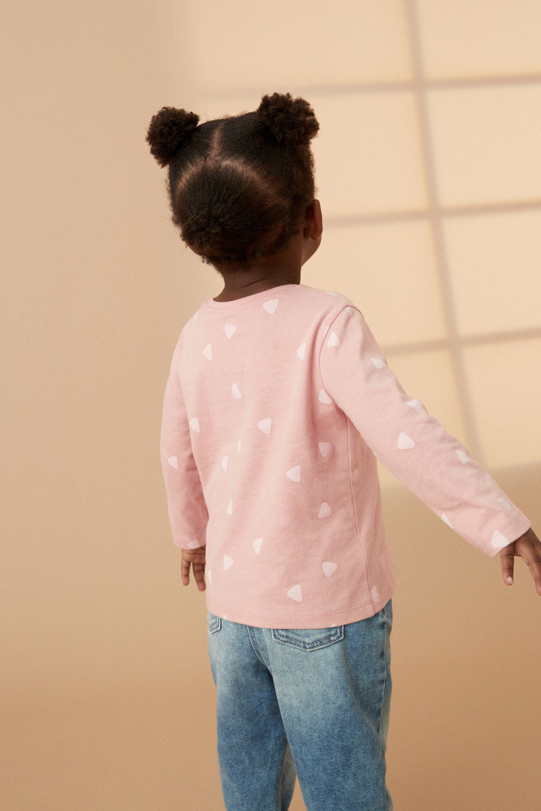 Pale Pink Bear Long Sleeve Sequin T-Shirt (9mths-7yrs)