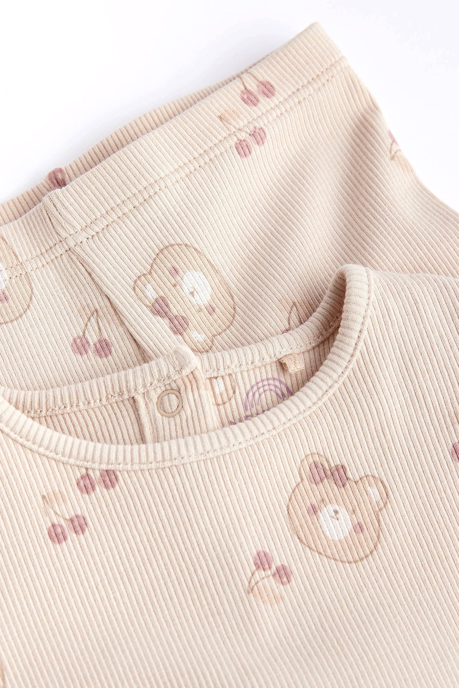 Beige Bear Baby Top And Leggings Set