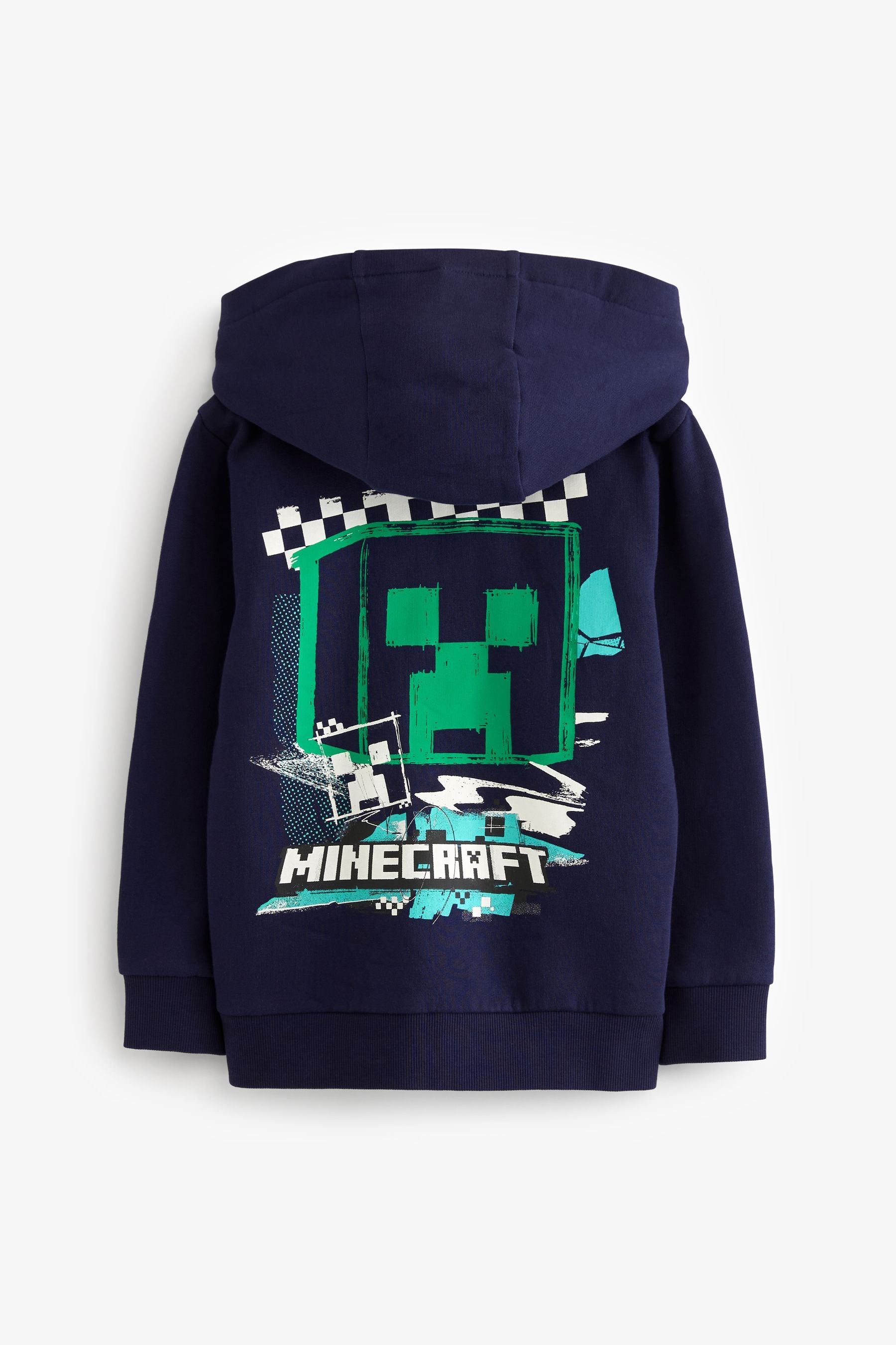 Navy Blue Licensed Minecraft Zip Through Hoodie by Nxt (5-14yrs)