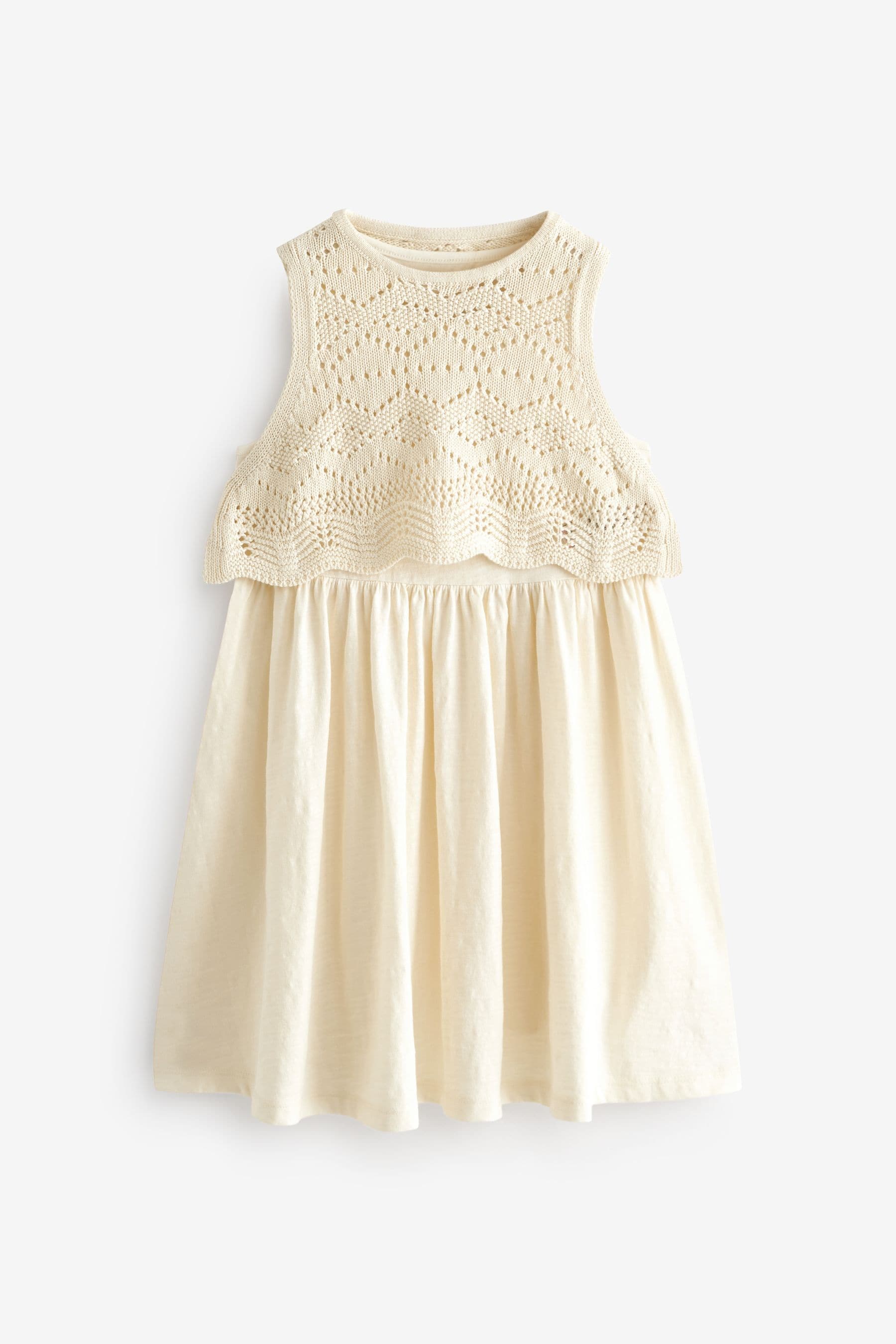 Ecru Crochet Vest Dress (3-12yrs)