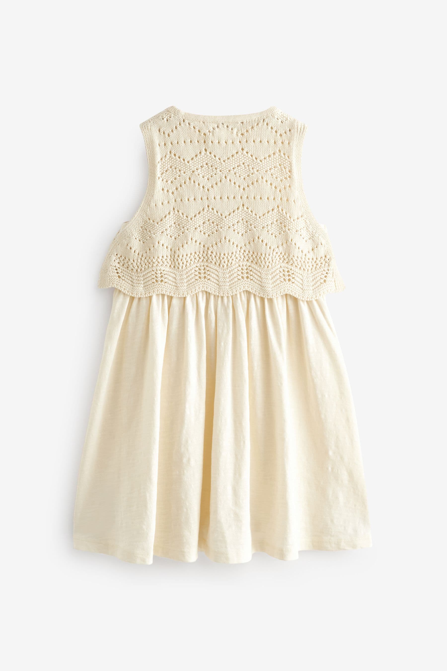 Ecru Crochet Vest Dress (3-12yrs)