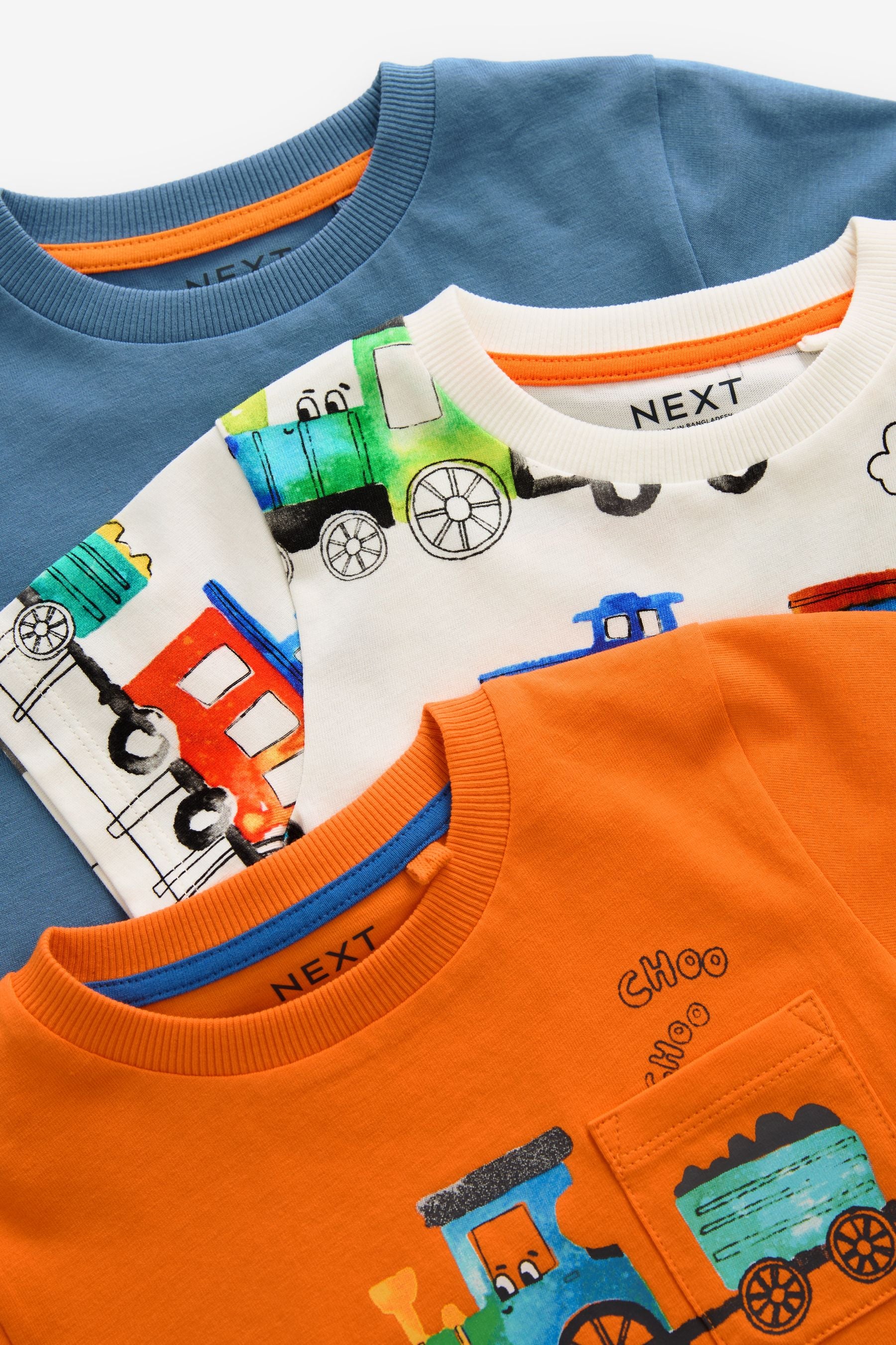 Multi Transport Short Sleeve T-Shirts 3 Pack (3mths-7yrs)