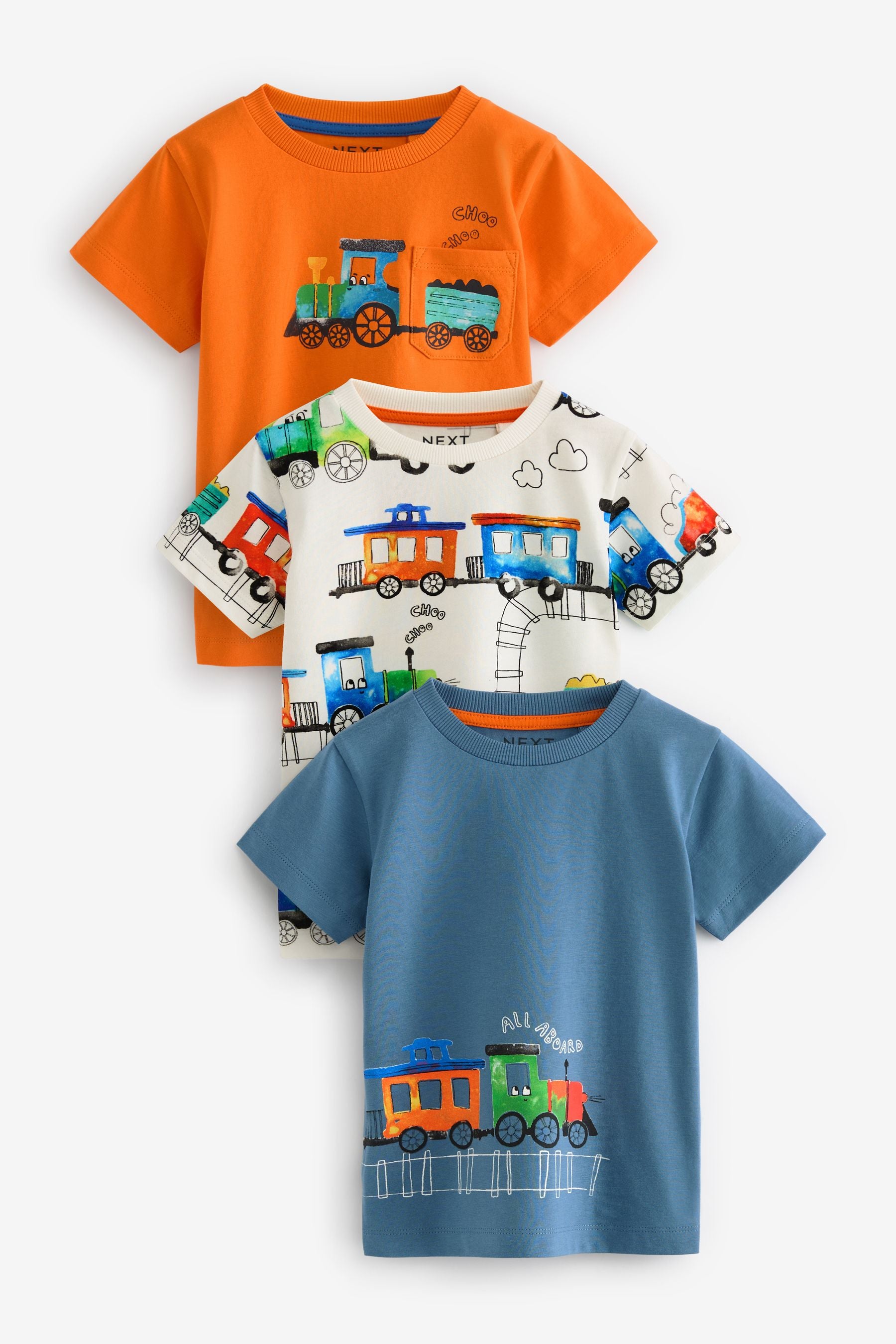 Multi Transport Short Sleeve T-Shirts 3 Pack (3mths-7yrs)