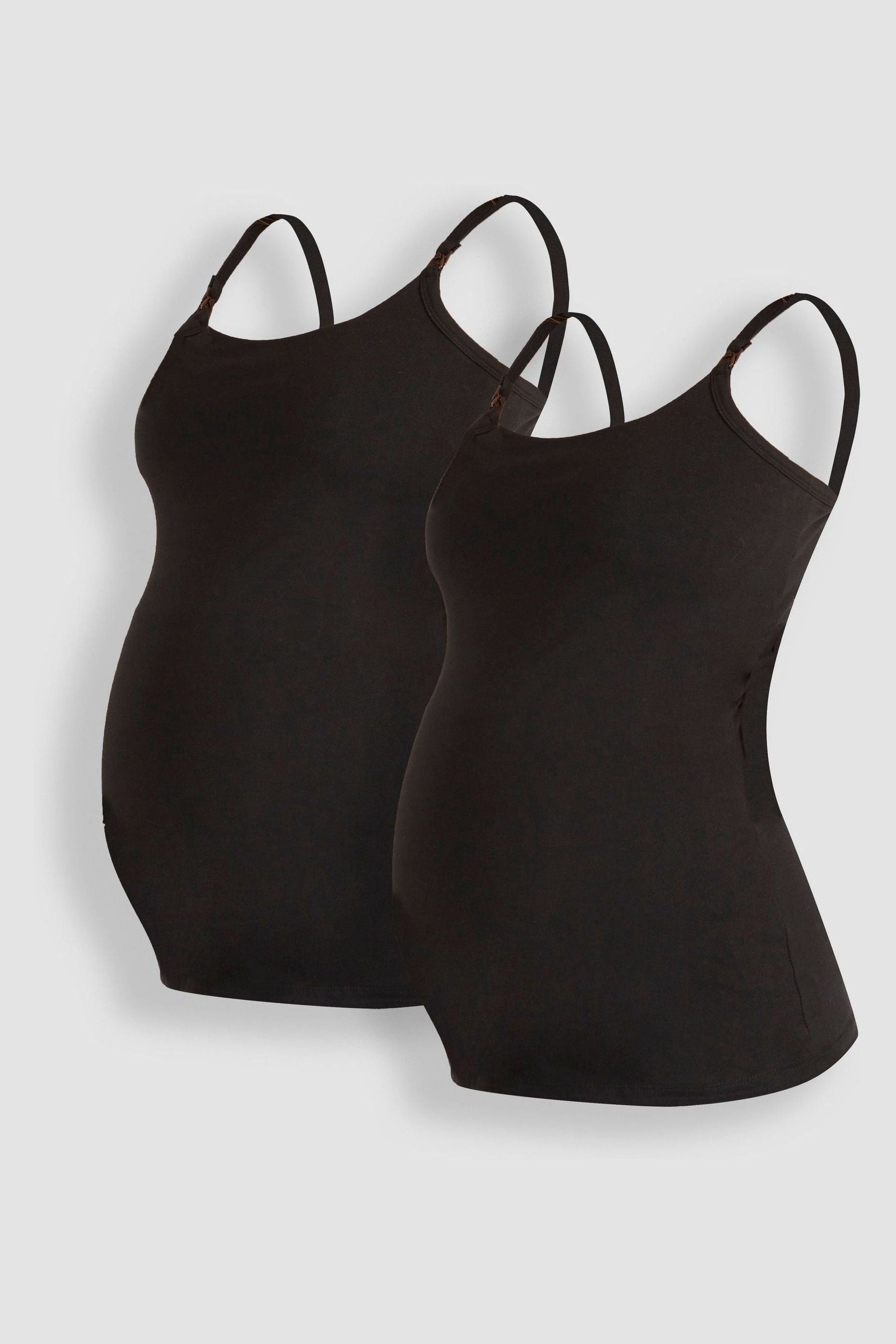 Black & Black JoJo Maman Bébé 2-Pack Maternity & Nursing Vest Tops