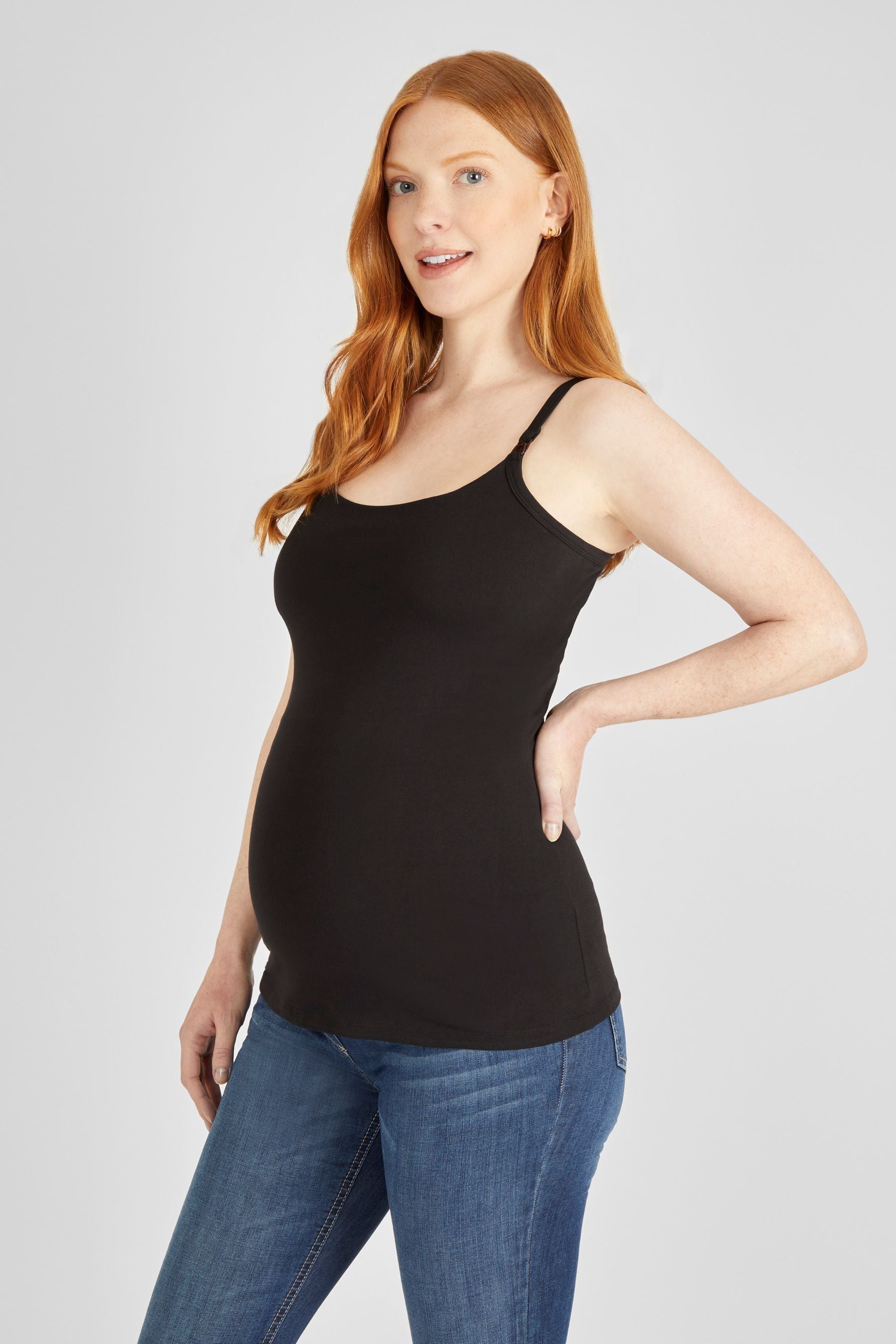 Black & Black JoJo Maman Bébé 2-Pack Maternity & Nursing Vest Tops