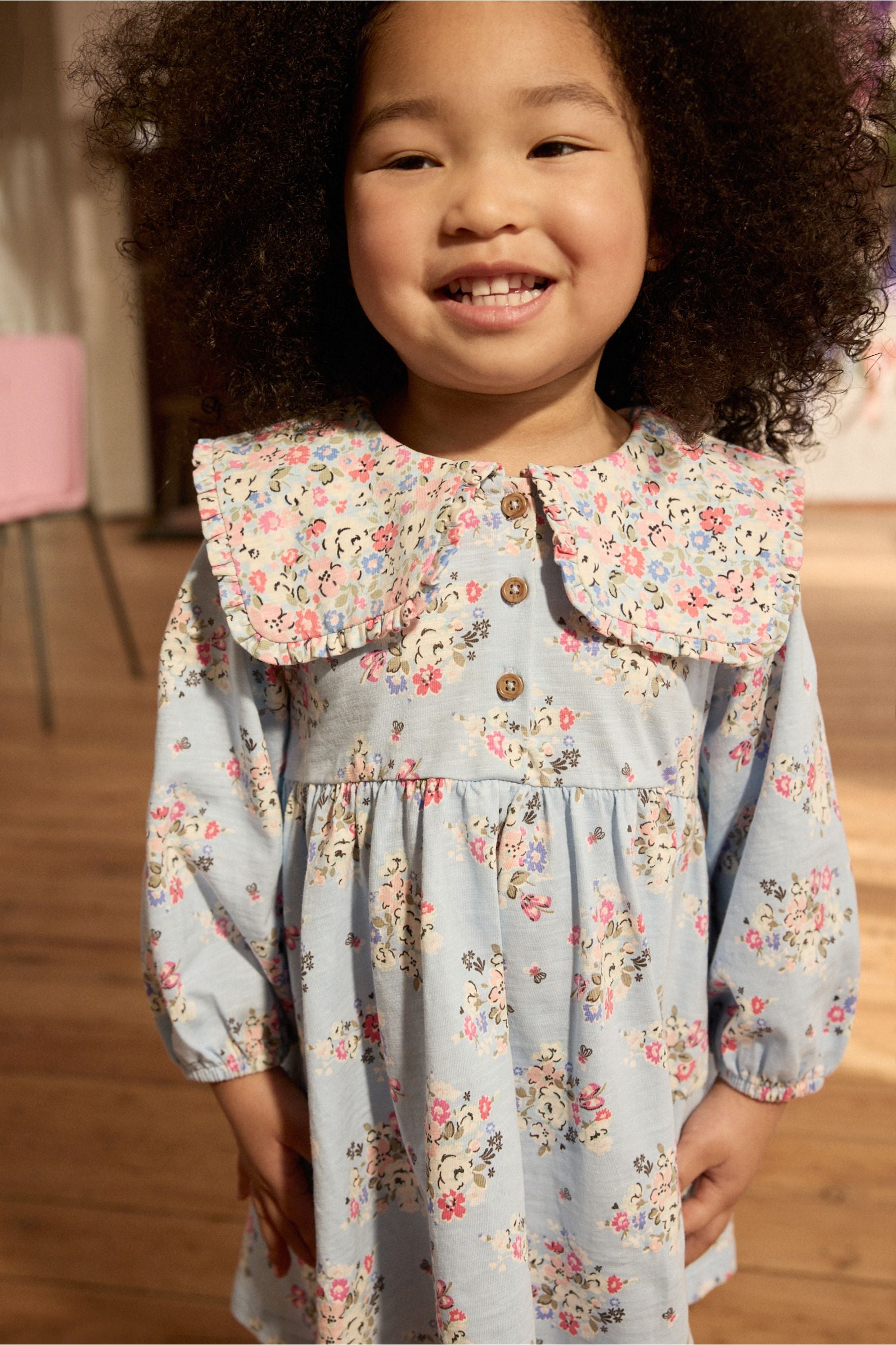 Blue Cath Kidston Collared 100% Cotton Dress (3mths-7yrs)