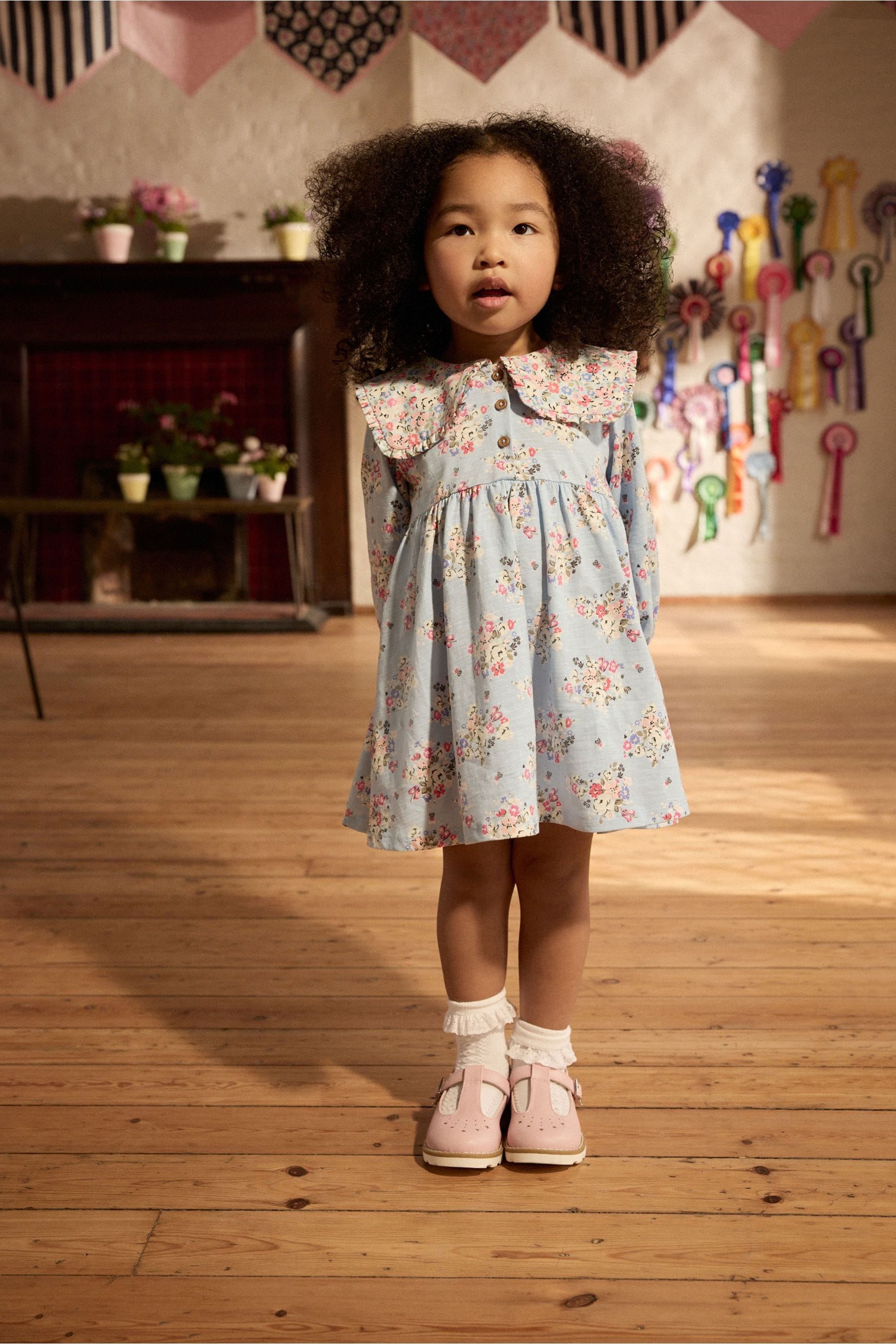 Blue Cath Kidston Collared 100% Cotton Dress (3mths-7yrs)