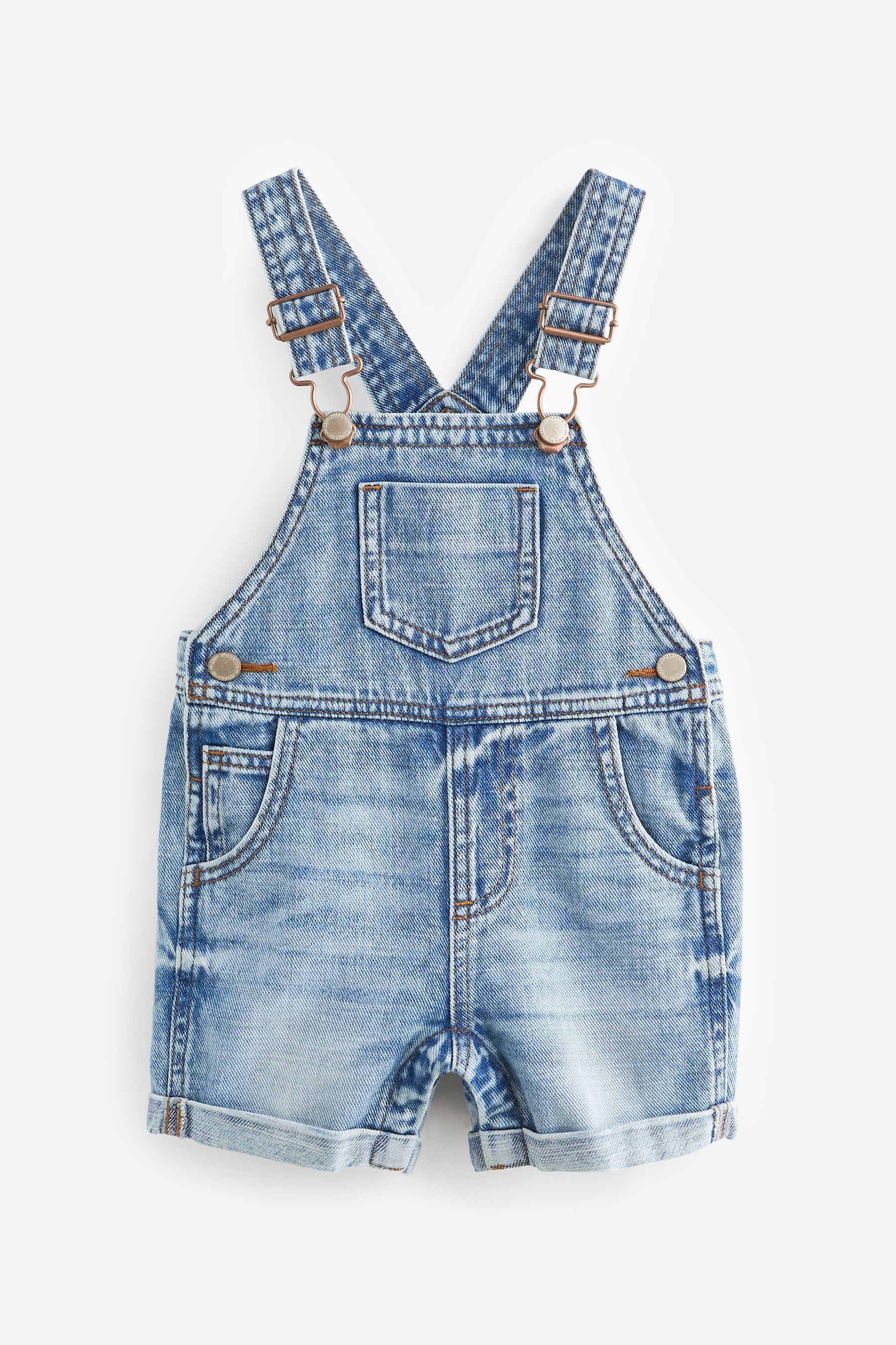 Light Wash 100% Cotton Denim Dungarees (3mths-7yrs)