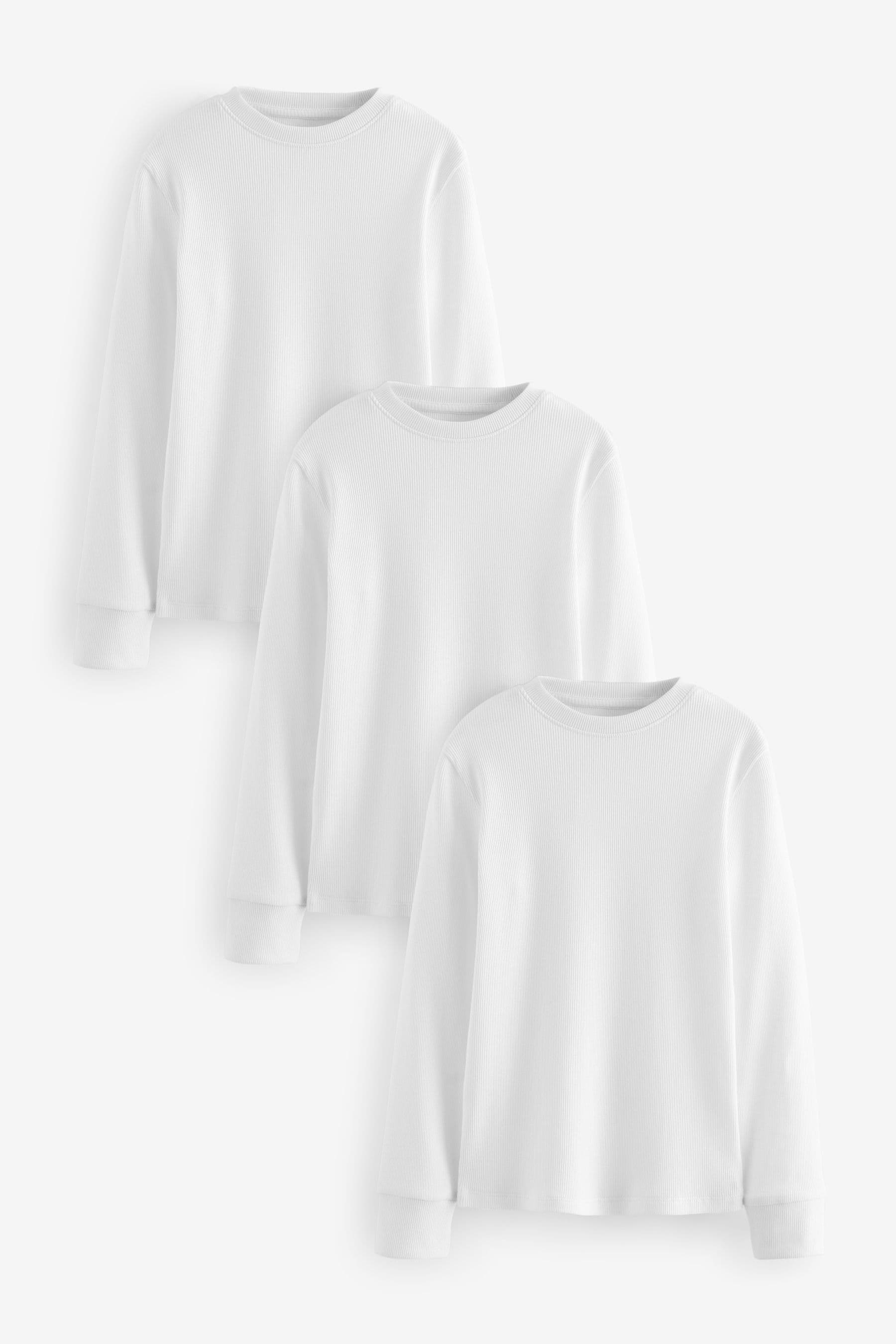 White Long Sleeve T-Shirts 3 Pack (1.5-16yrs)