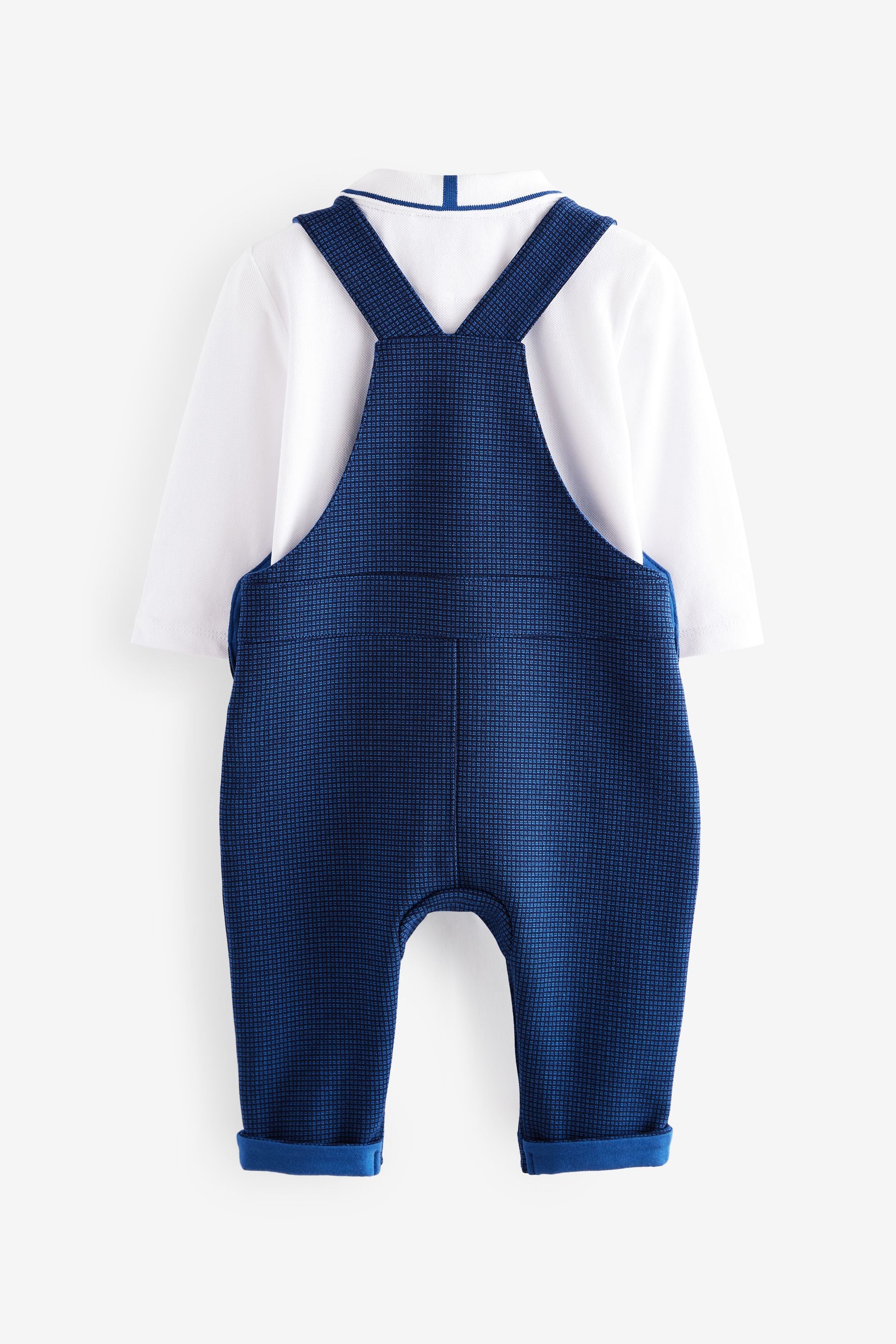 Baker by Ted Baker Blue Dungaree and Polo Shirt Set