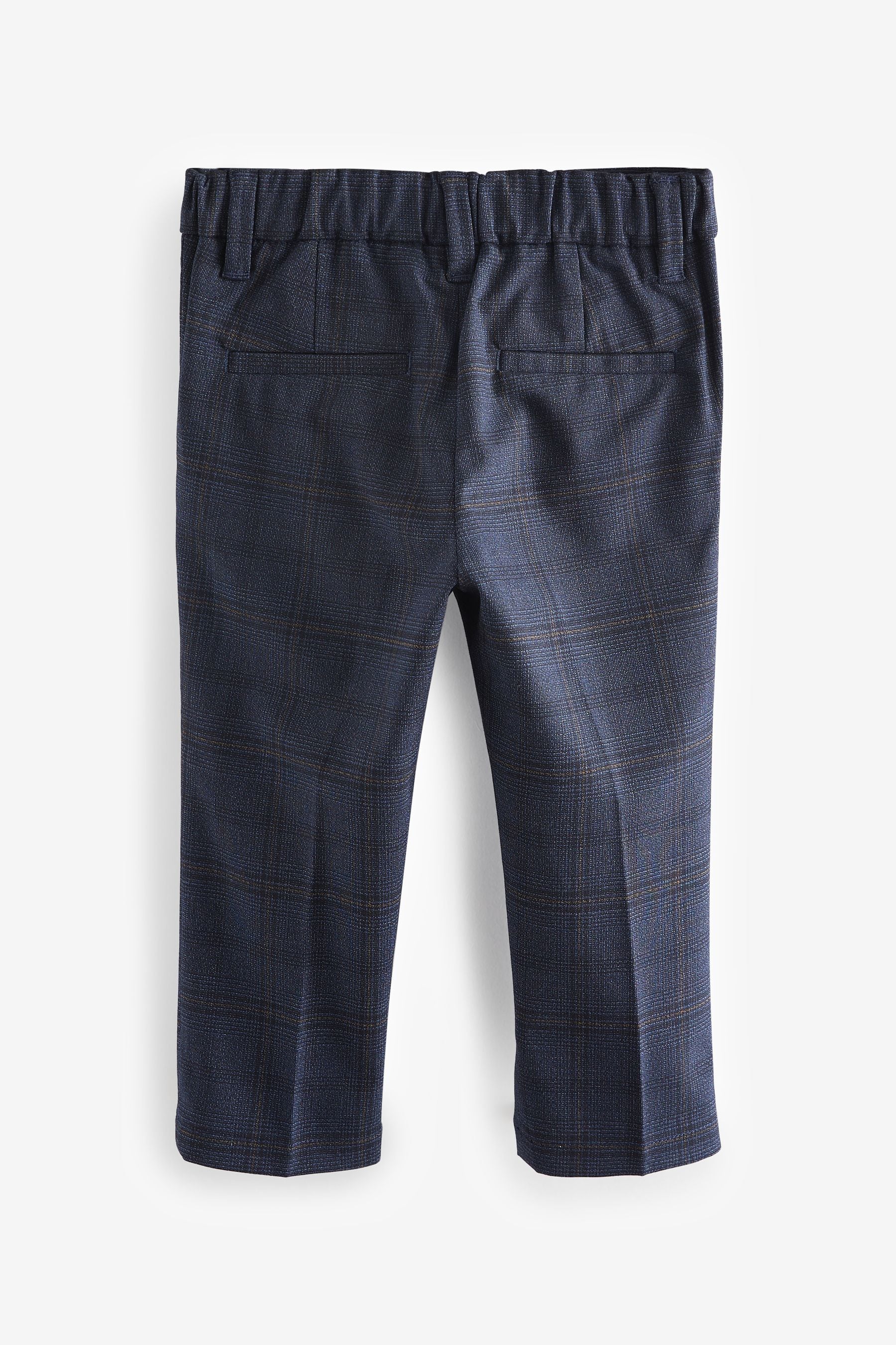 Navy Smart Check Trousers (3mths-7yrs)