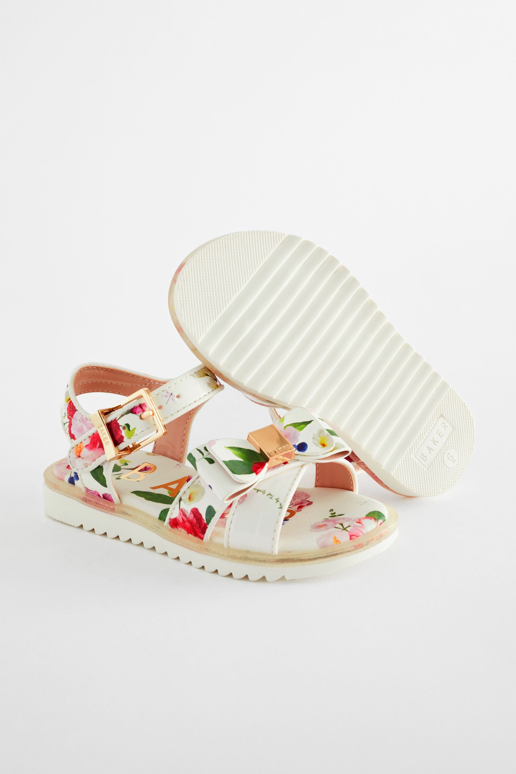 Baker by Ted Baker Girls Pink Sporty Sandals with Bow