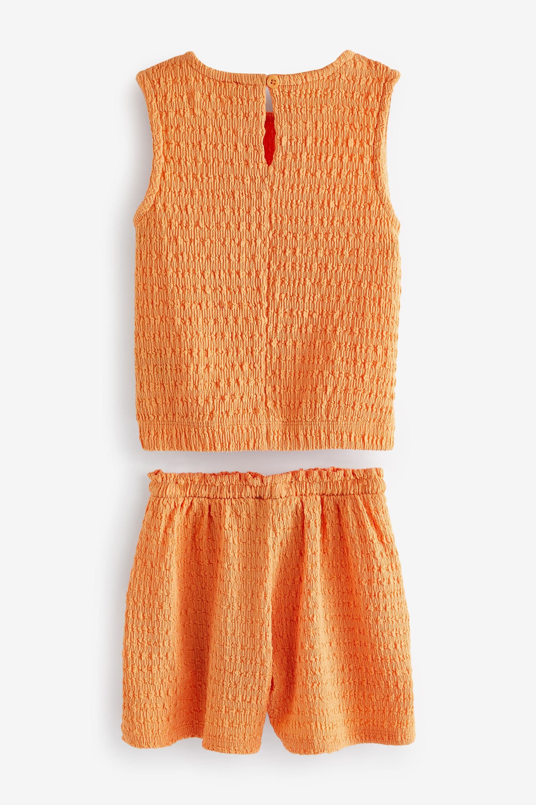 Orange Crinkle Shorts and Vest Set (3-16yrs)