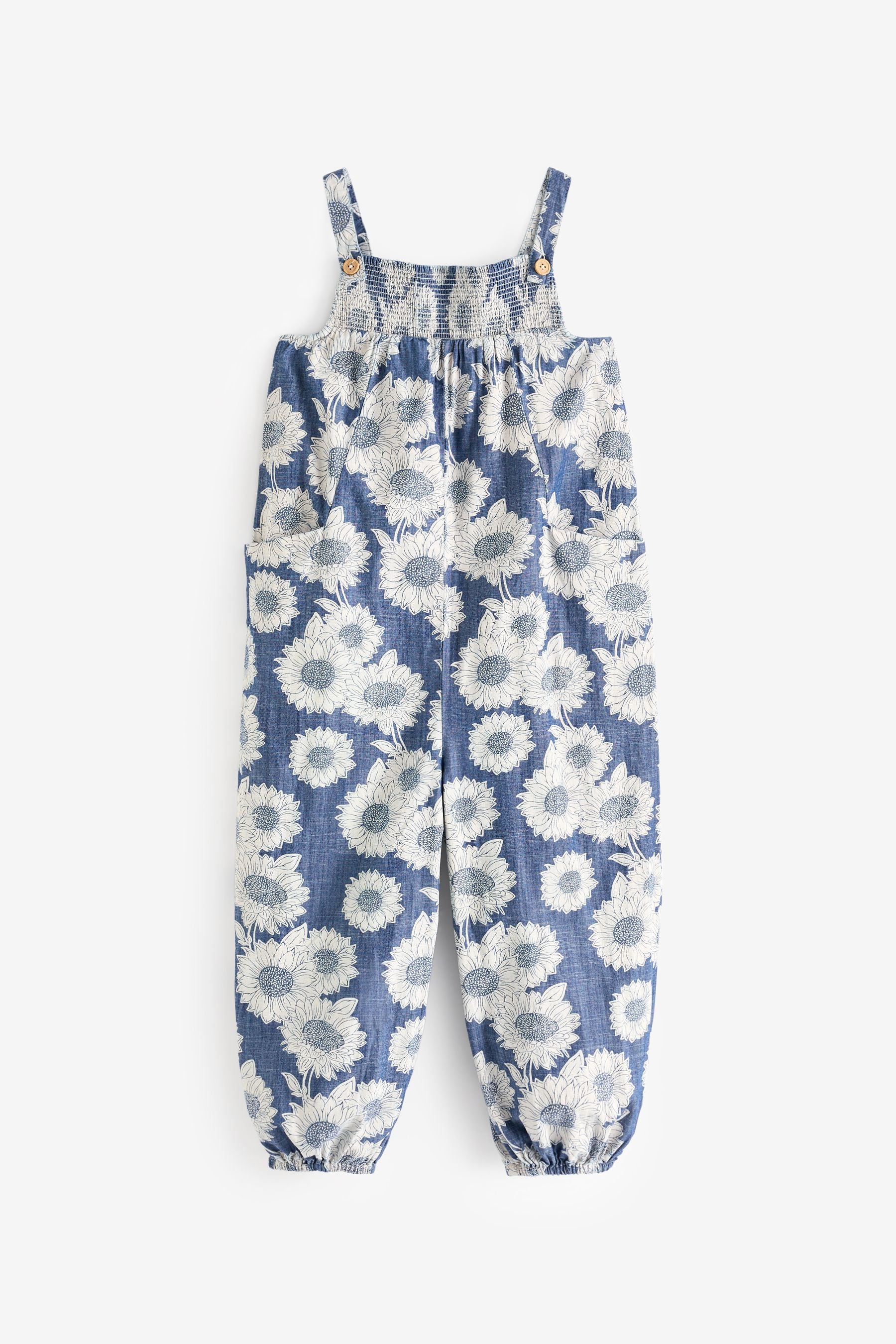 Denim Sunflower Printed Playsuit (3mths-7yrs)