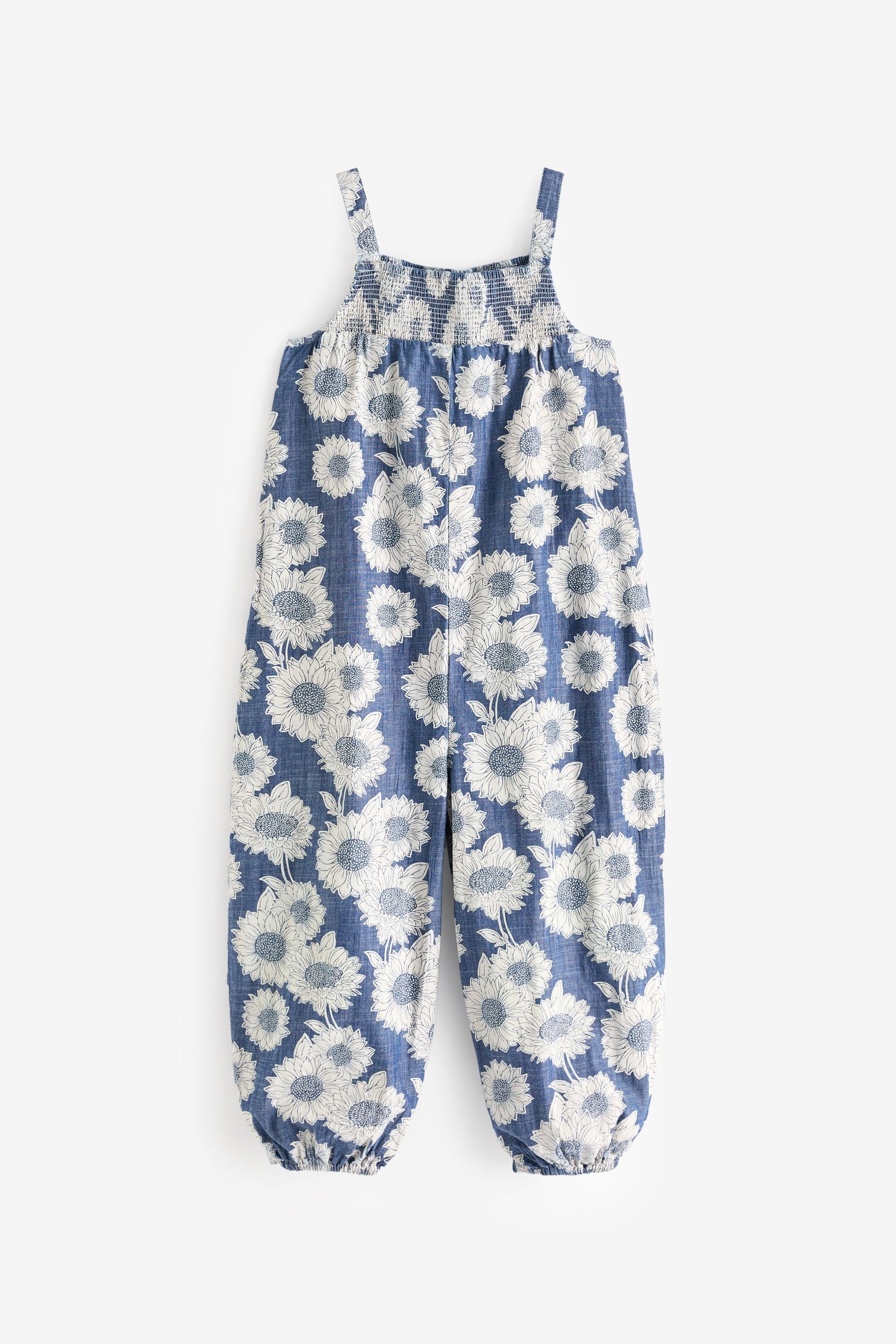 Denim Sunflower Printed Playsuit (3mths-7yrs)