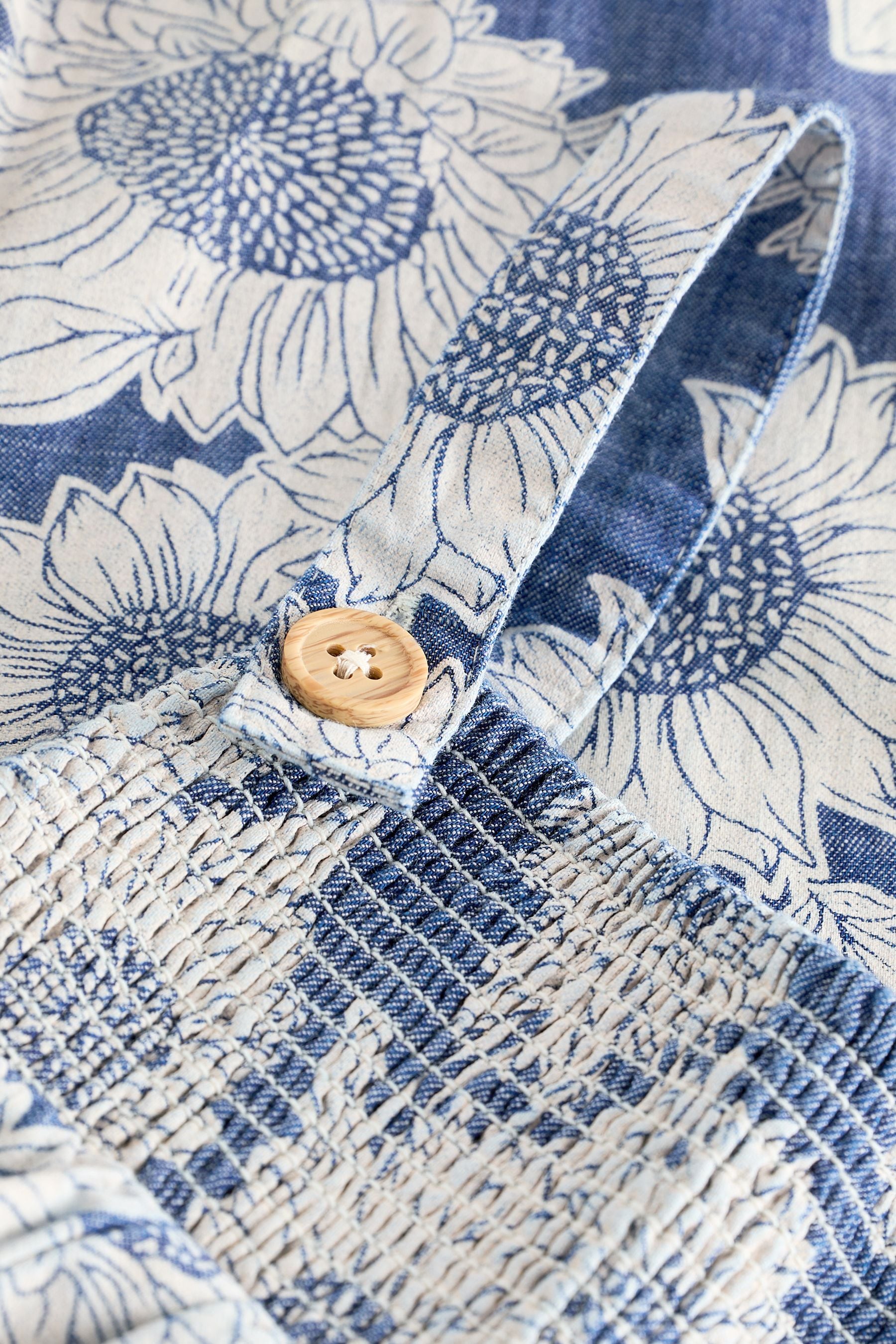 Denim Sunflower Printed Playsuit (3mths-7yrs)