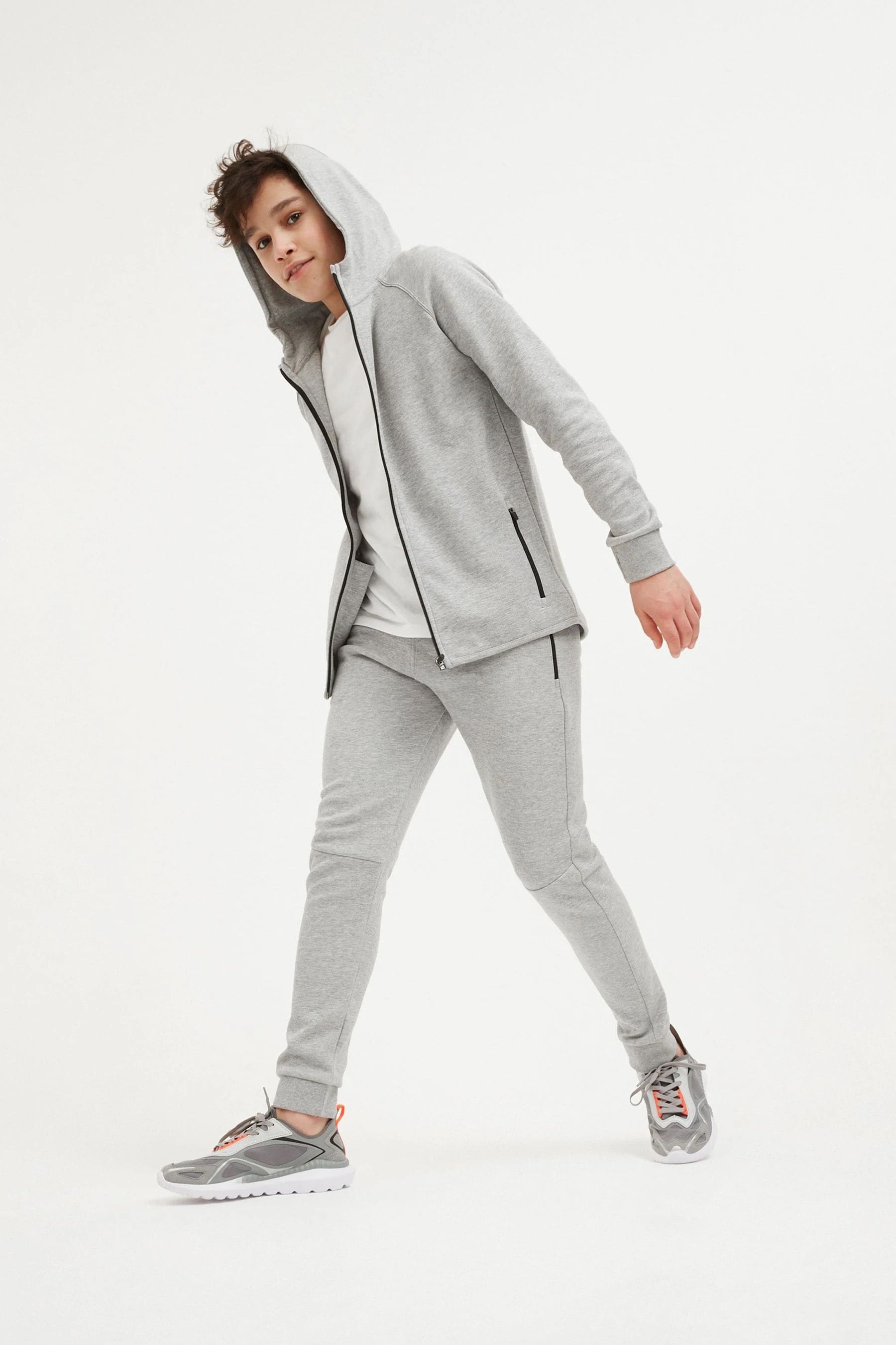 Grey Tech Sportswear Zip Through Hoodie (3-17yrs)