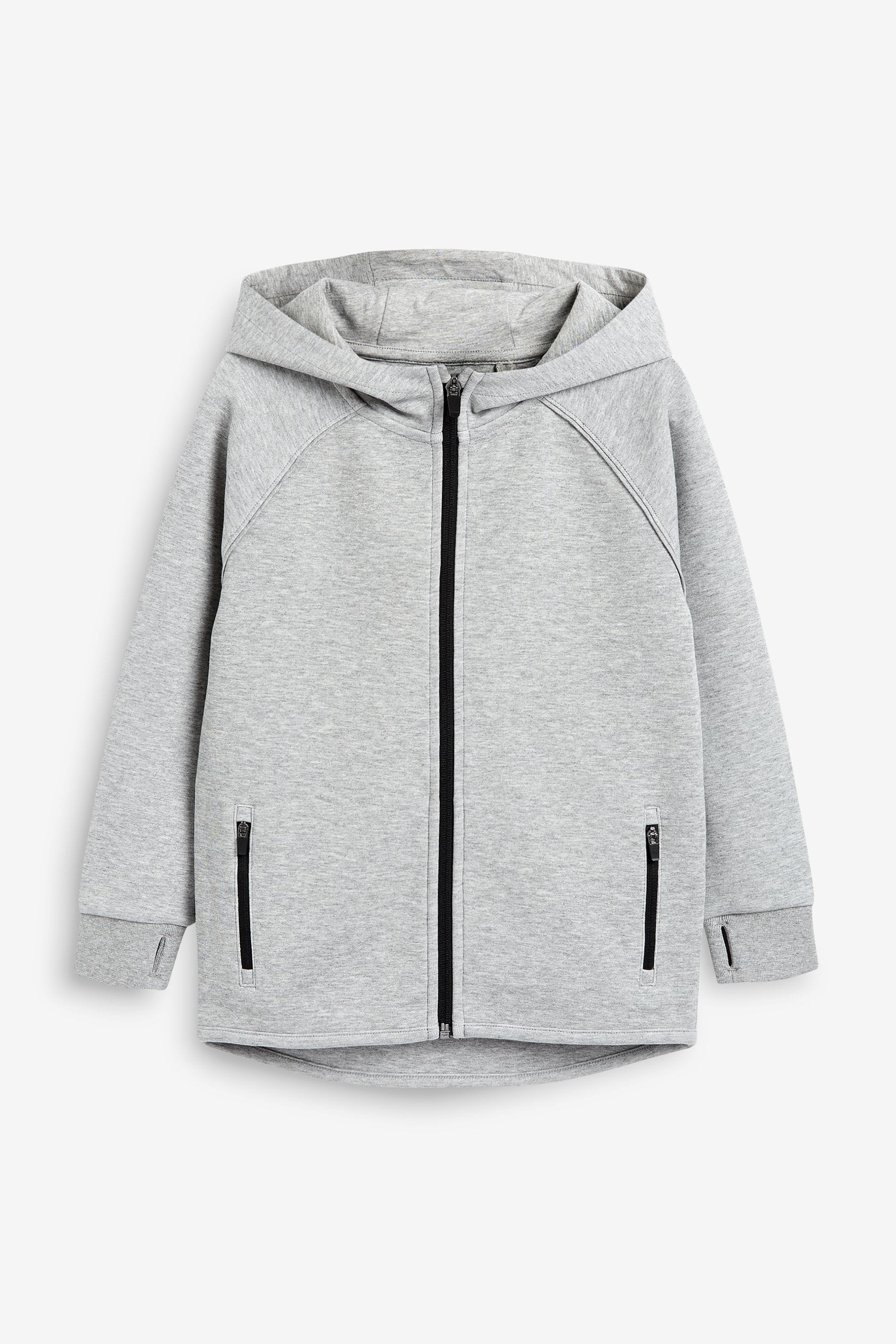 Grey Tech Sportswear Zip Through Hoodie (3-16yrs)