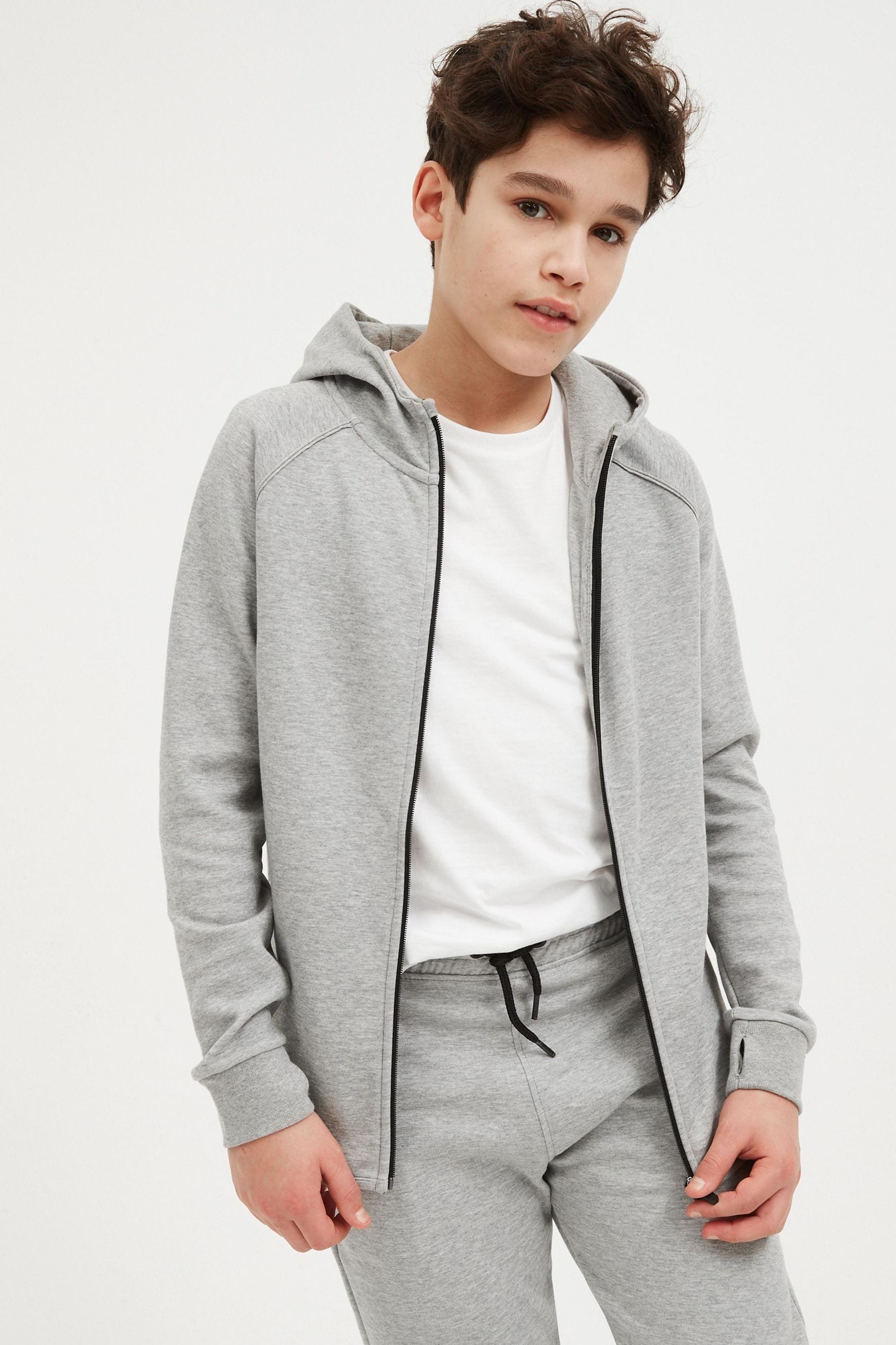 Grey Tech Sportswear Zip Through Hoodie (3-17yrs)