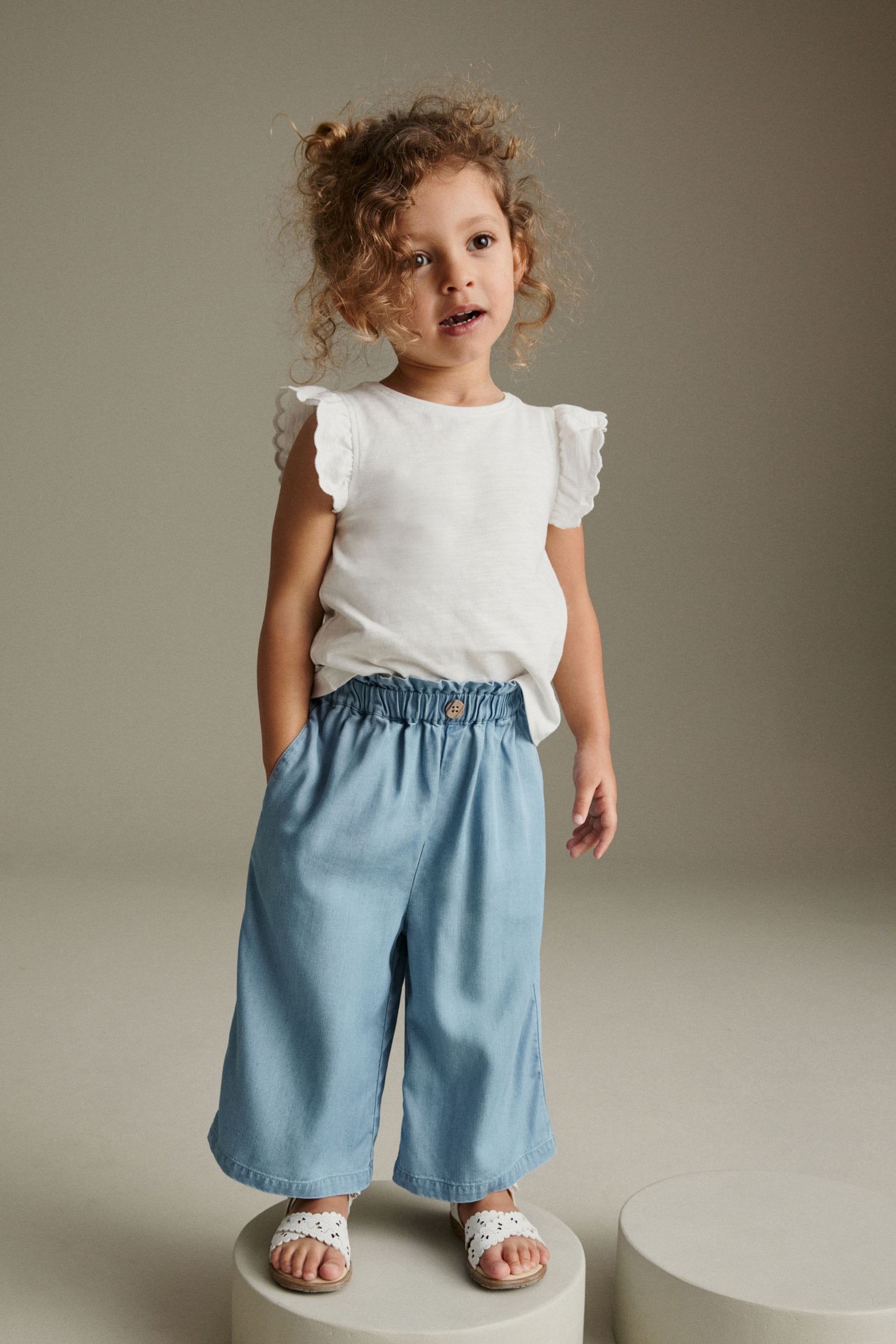 Denim Wide Leg Trousers (3mths-7yrs)