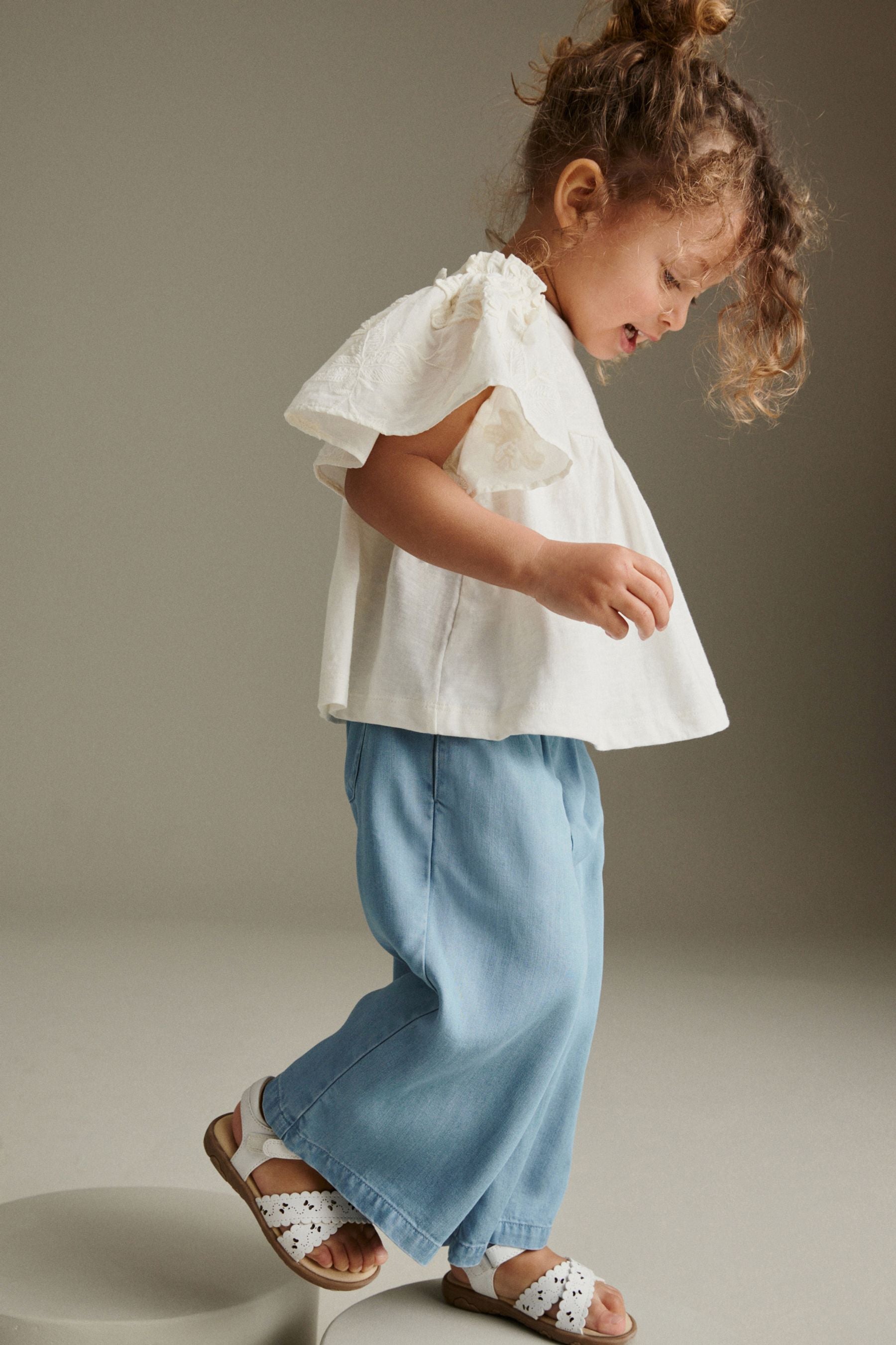 Denim Wide Leg Trousers (3mths-7yrs)