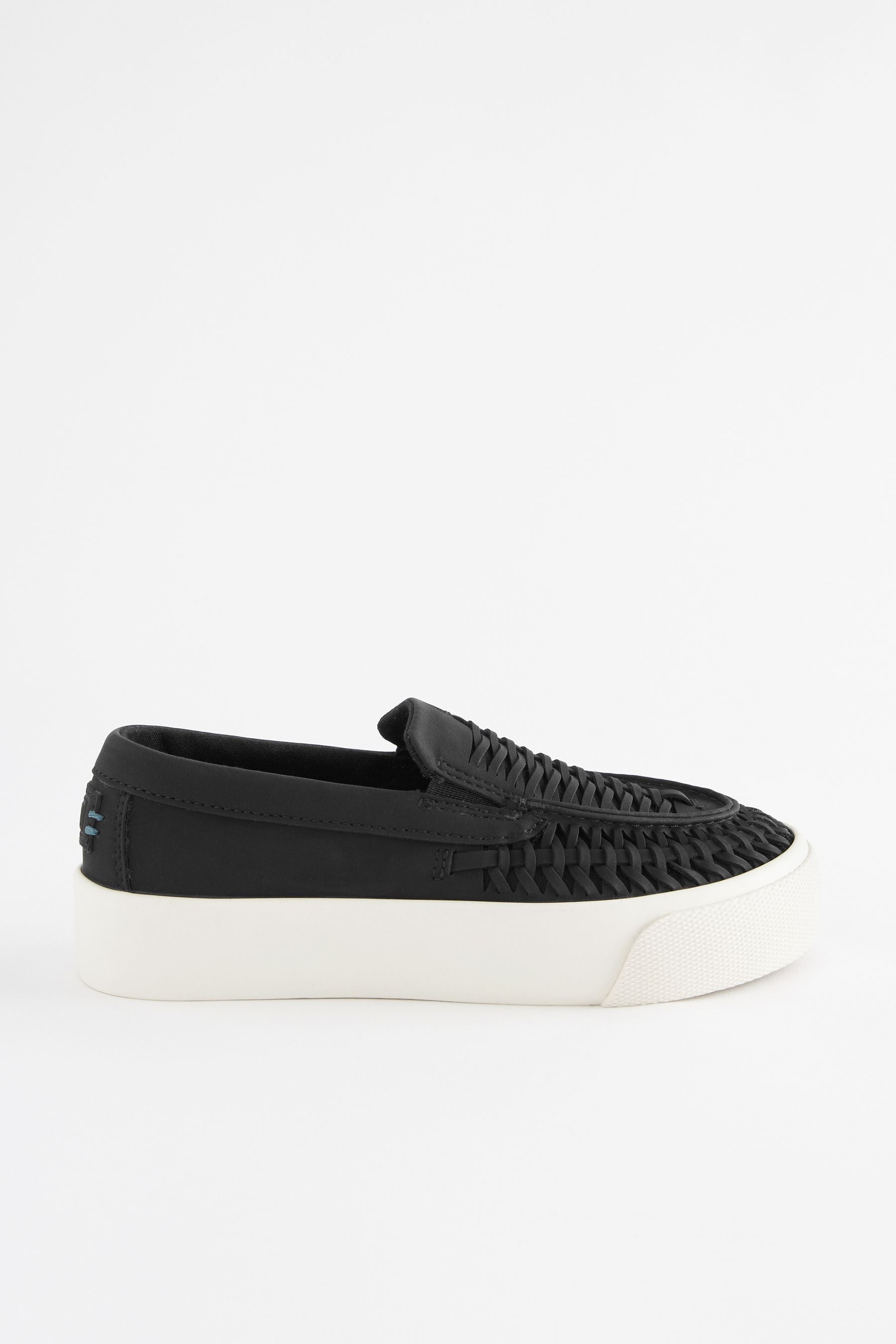 Black Woven Loafers