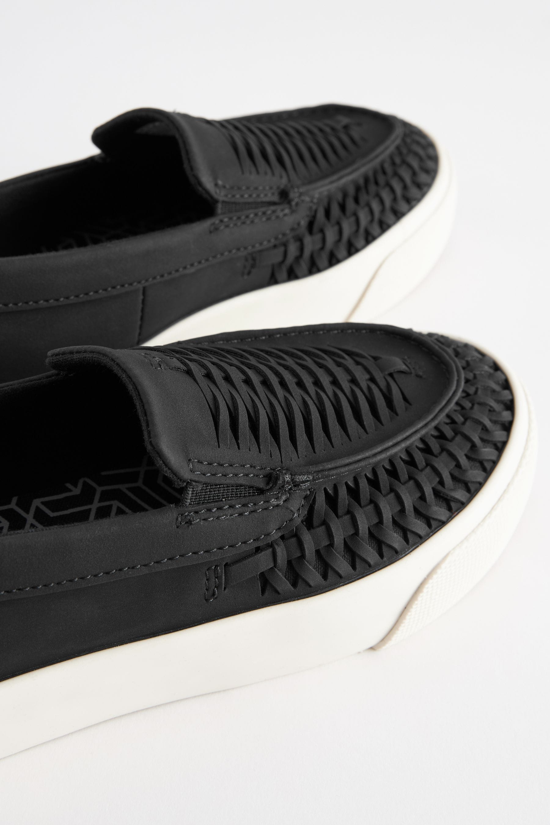 Black Woven Loafers