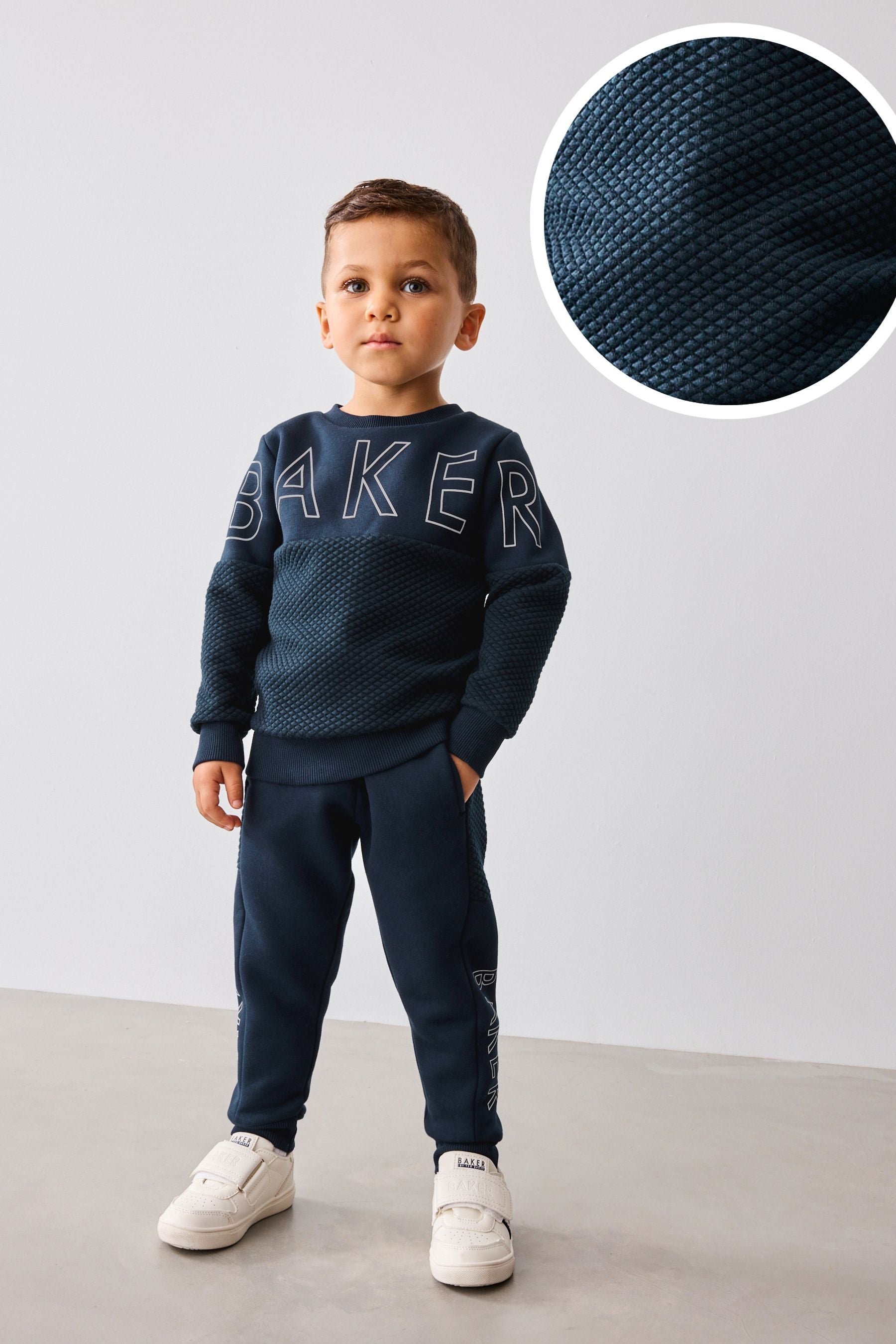 Baker by Ted Baker Navy Quilted Sweater and Jogger Set