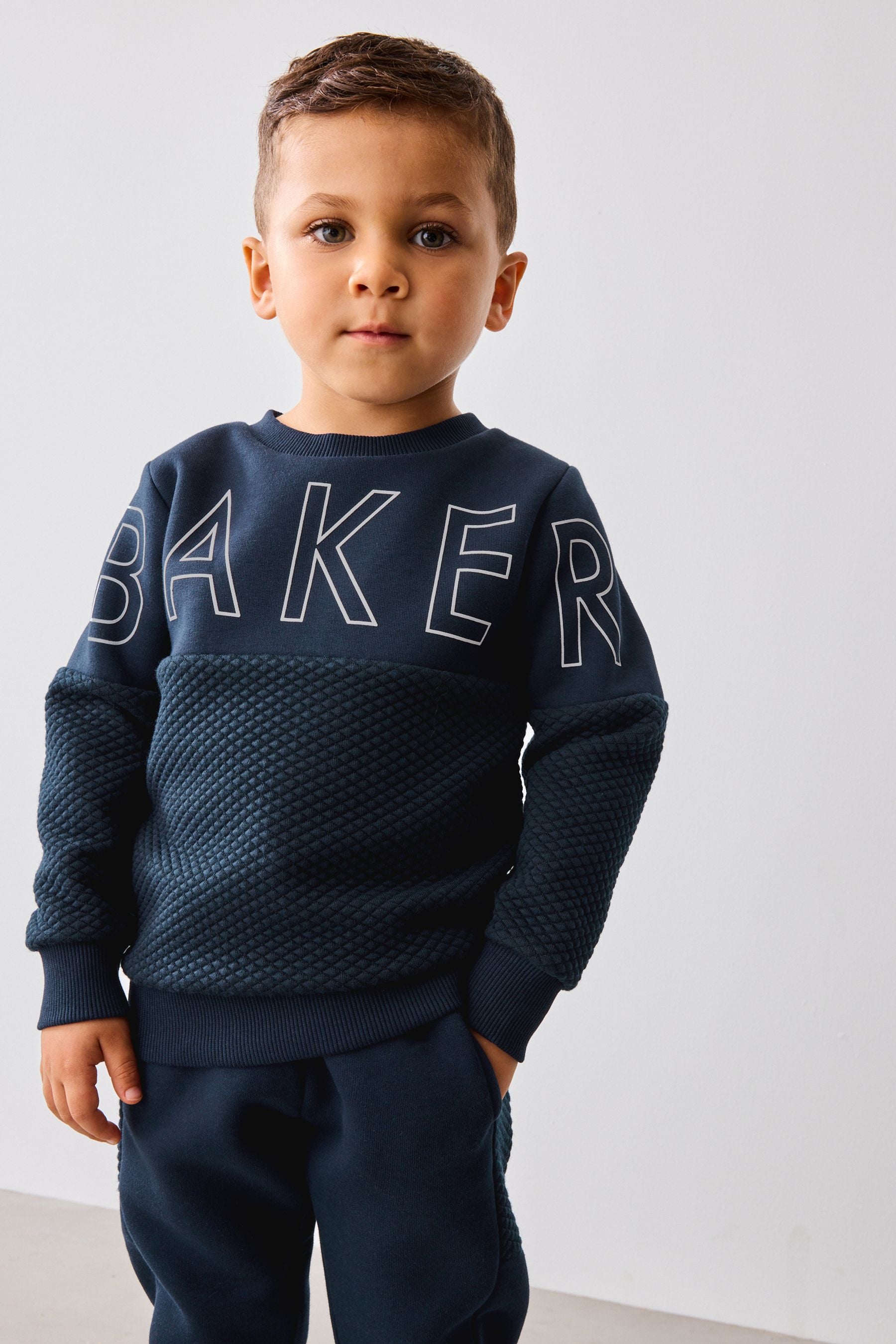 Baker by Ted Baker Navy Quilted Sweater and Jogger Set