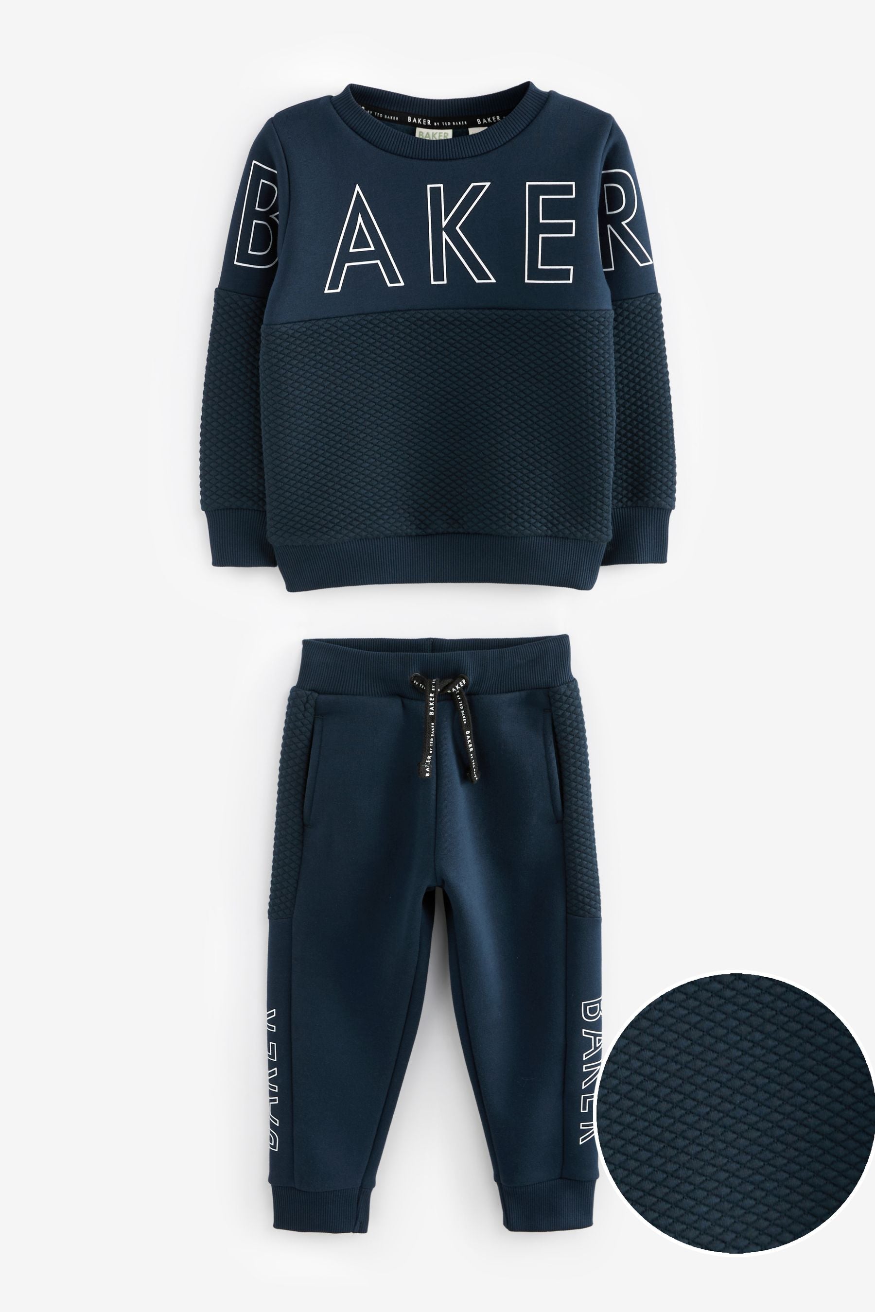 Baker by Ted Baker Navy Quilted Sweater and Jogger Set