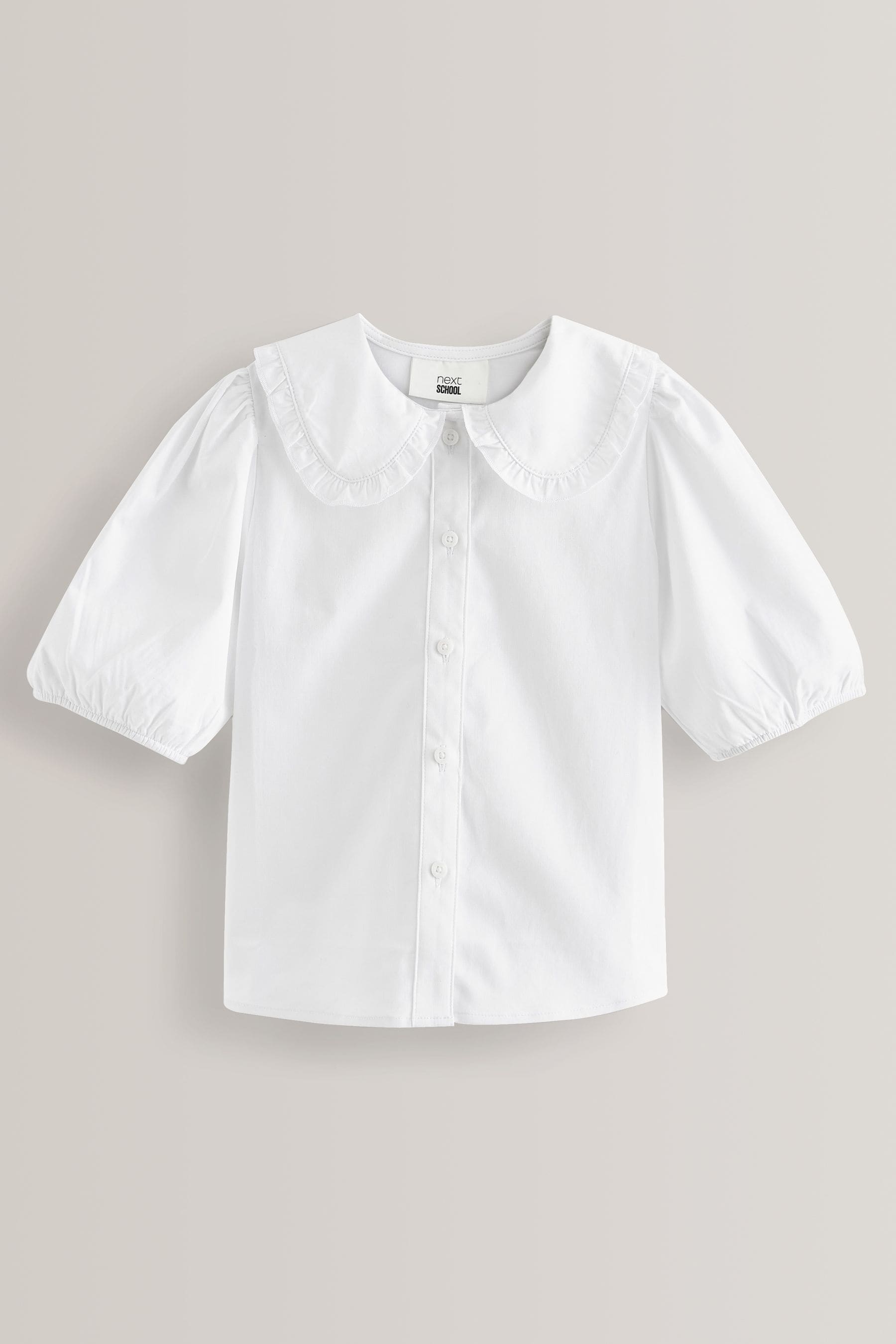 White Premium Cotton Rich Frill Collar School Blouse (3-14yrs)