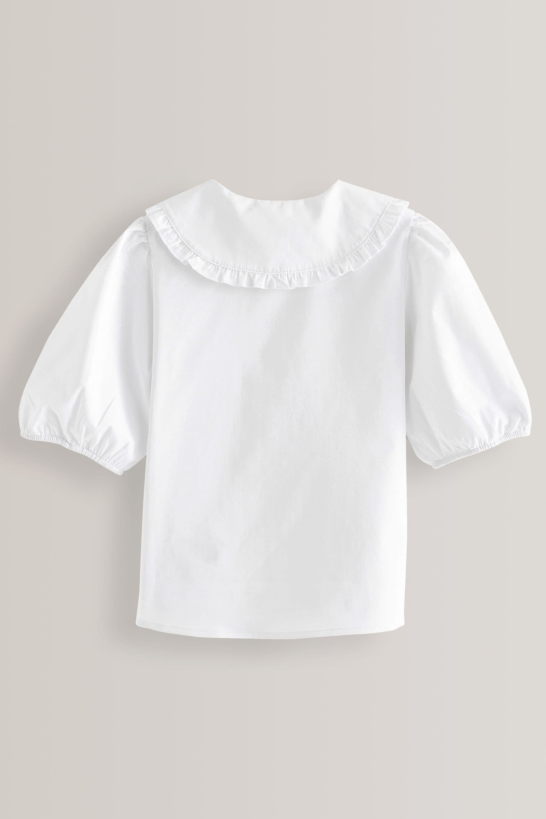 White Premium Cotton Rich Frill Collar School Blouse (3-14yrs)