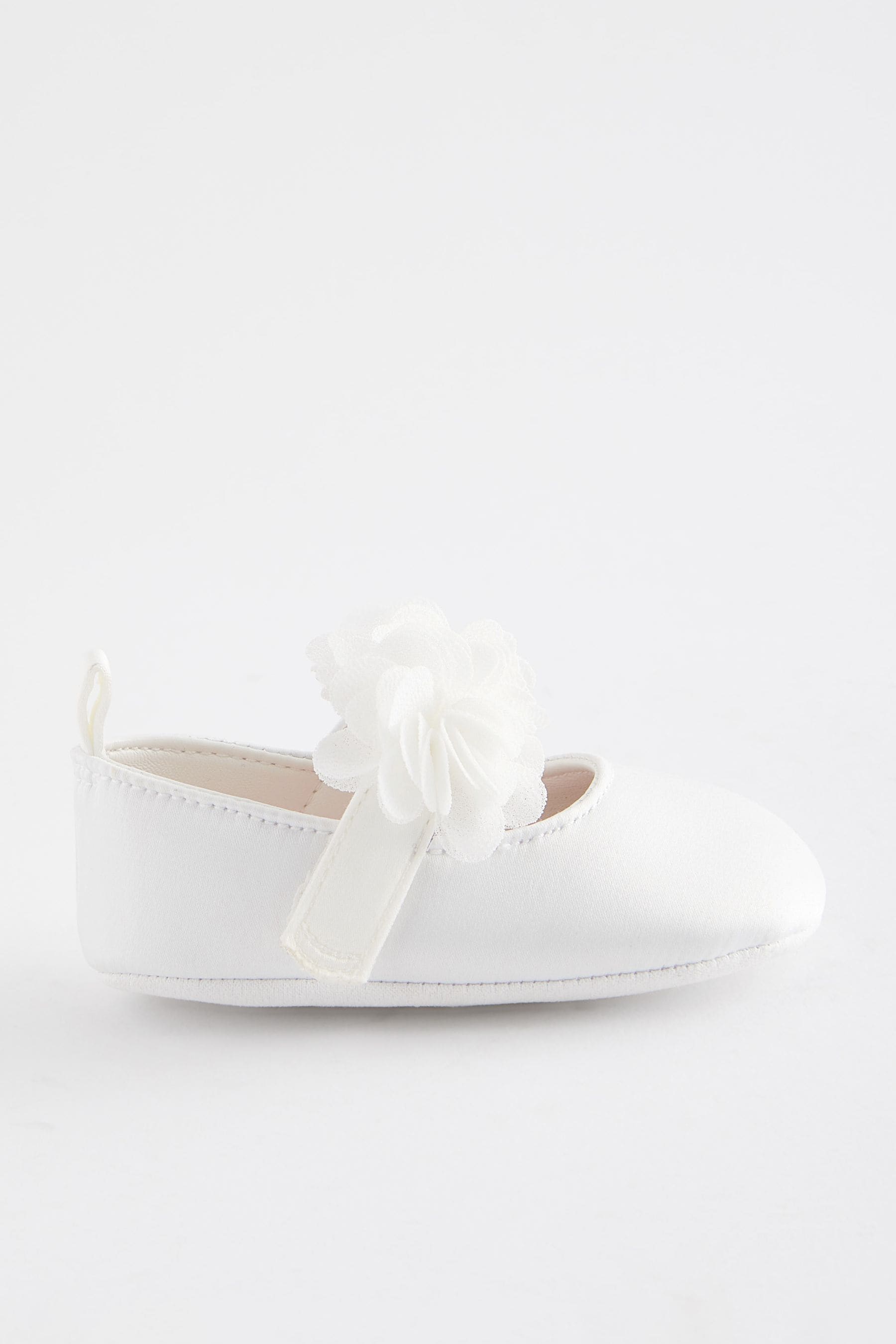 White Corsage Occasion Baby Shoes (0-24mths)