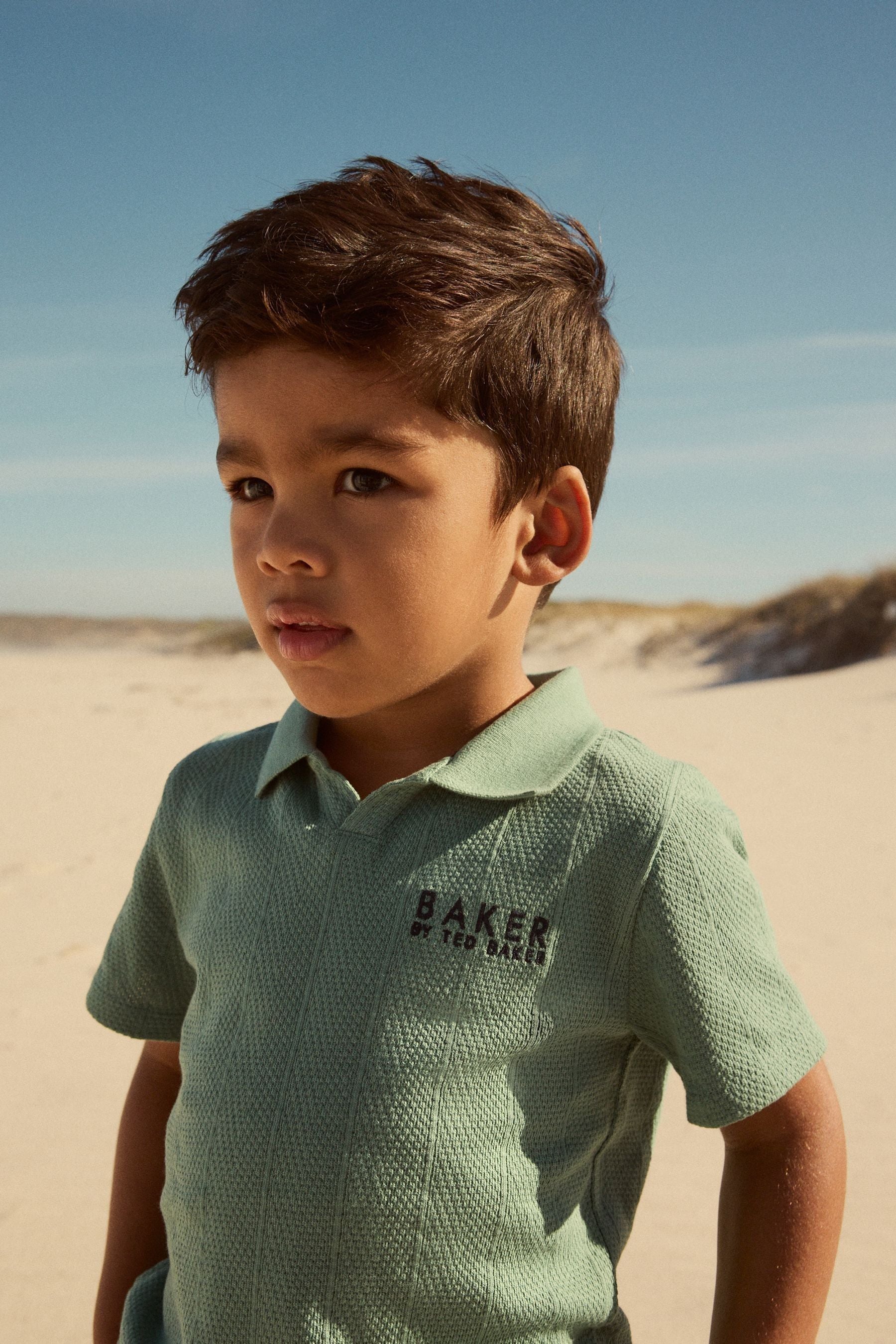 Baker by Ted Baker Green Textured Polo Shirt and Short Set