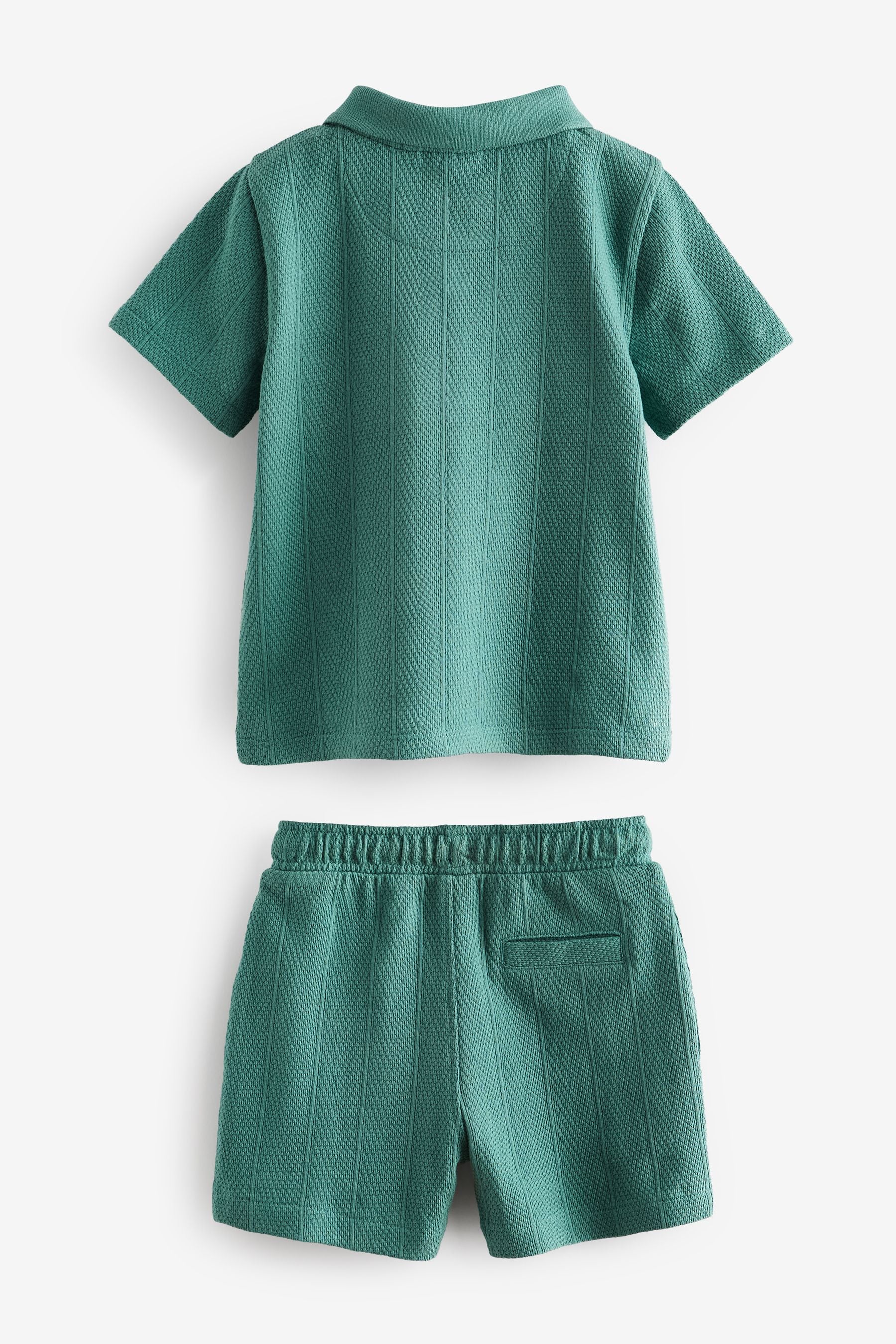 Green Baker by Ted Baker Green Textured Polo Shirt and Short Set