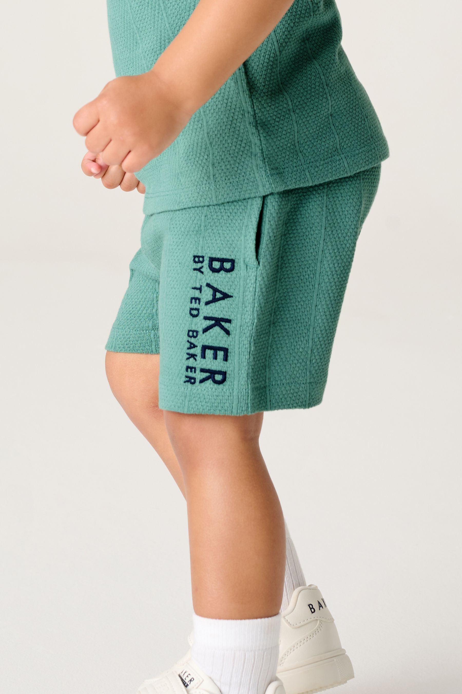 Baker by Ted Baker Green Textured Polo Shirt and Short Set