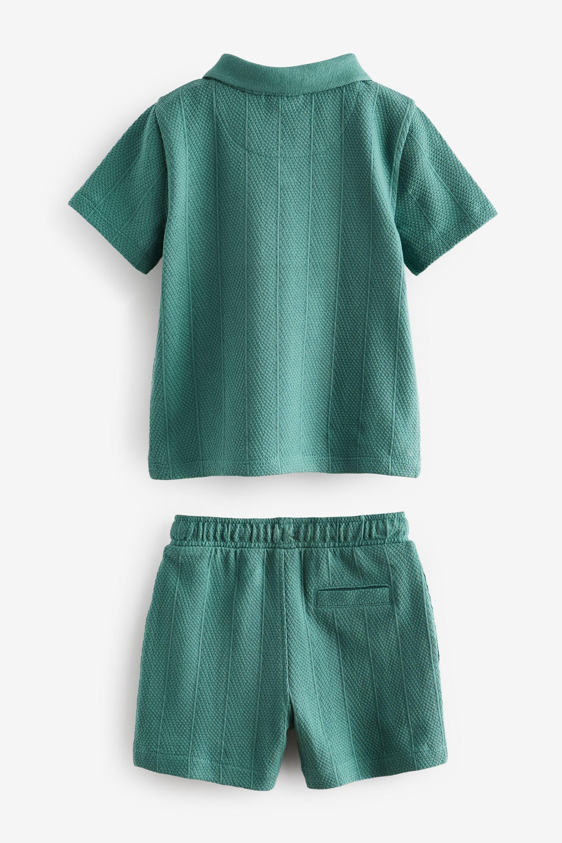 Baker by Ted Baker Green Textured Polo Shirt and Short Set