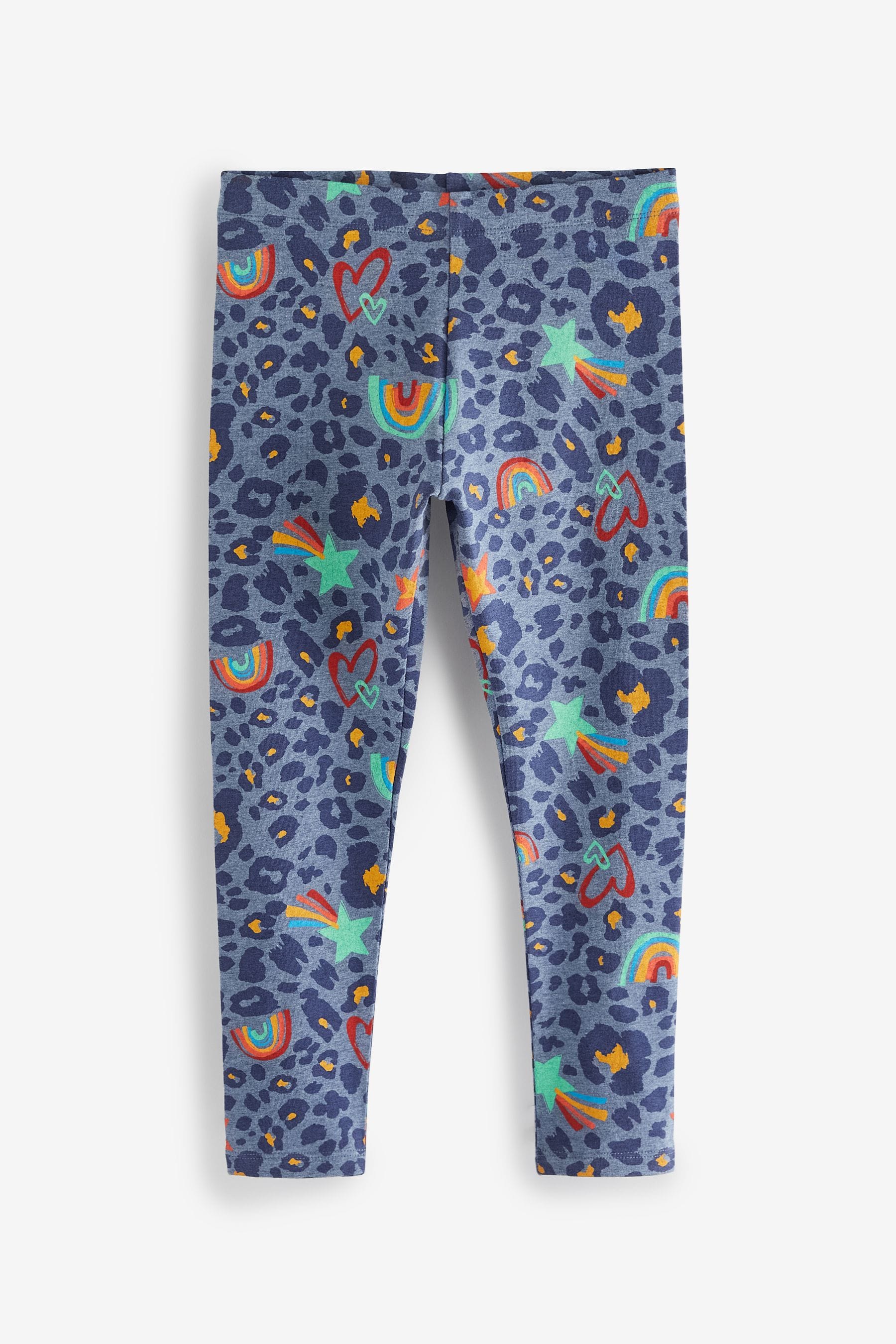 Blue Rainbow Animal Print Leggings (3-16yrs)