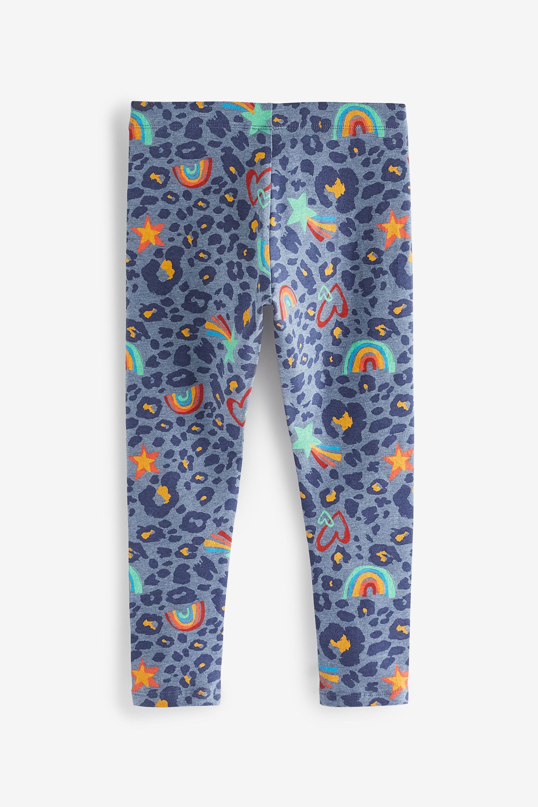 Blue Rainbow Animal Print Leggings (3-16yrs)