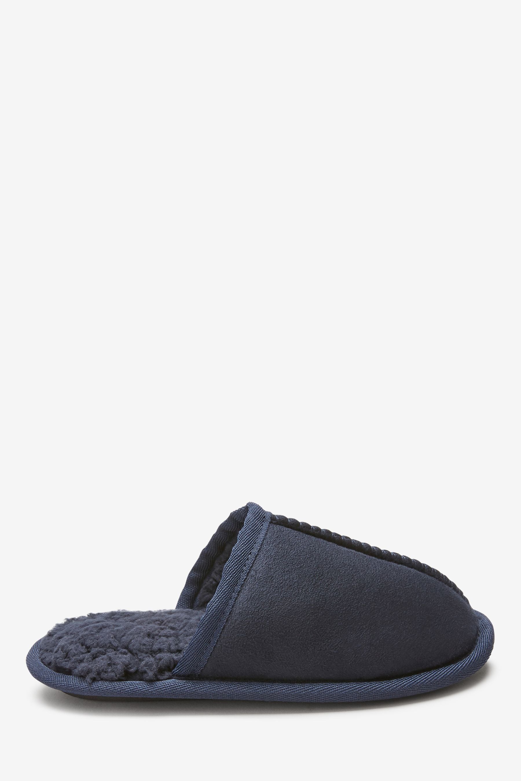 Navy Slip-On Mule Slippers