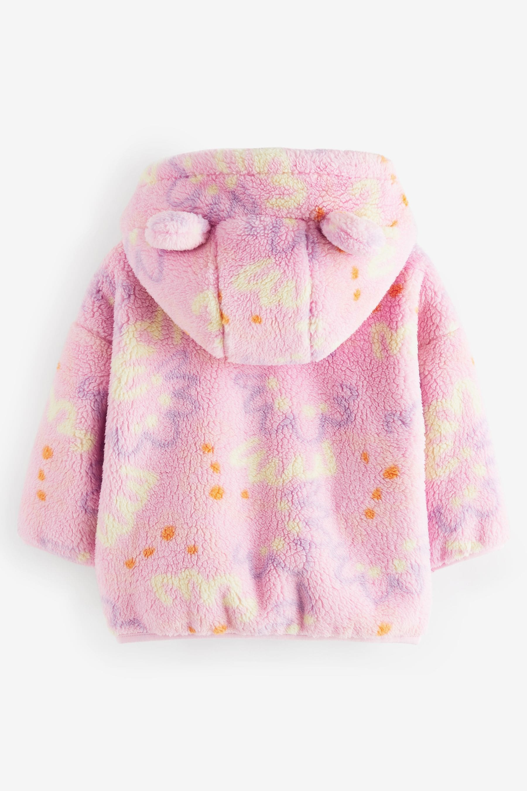 Pink Printed Hooded Zip Through Fleece Jacket (3mths-7yrs)