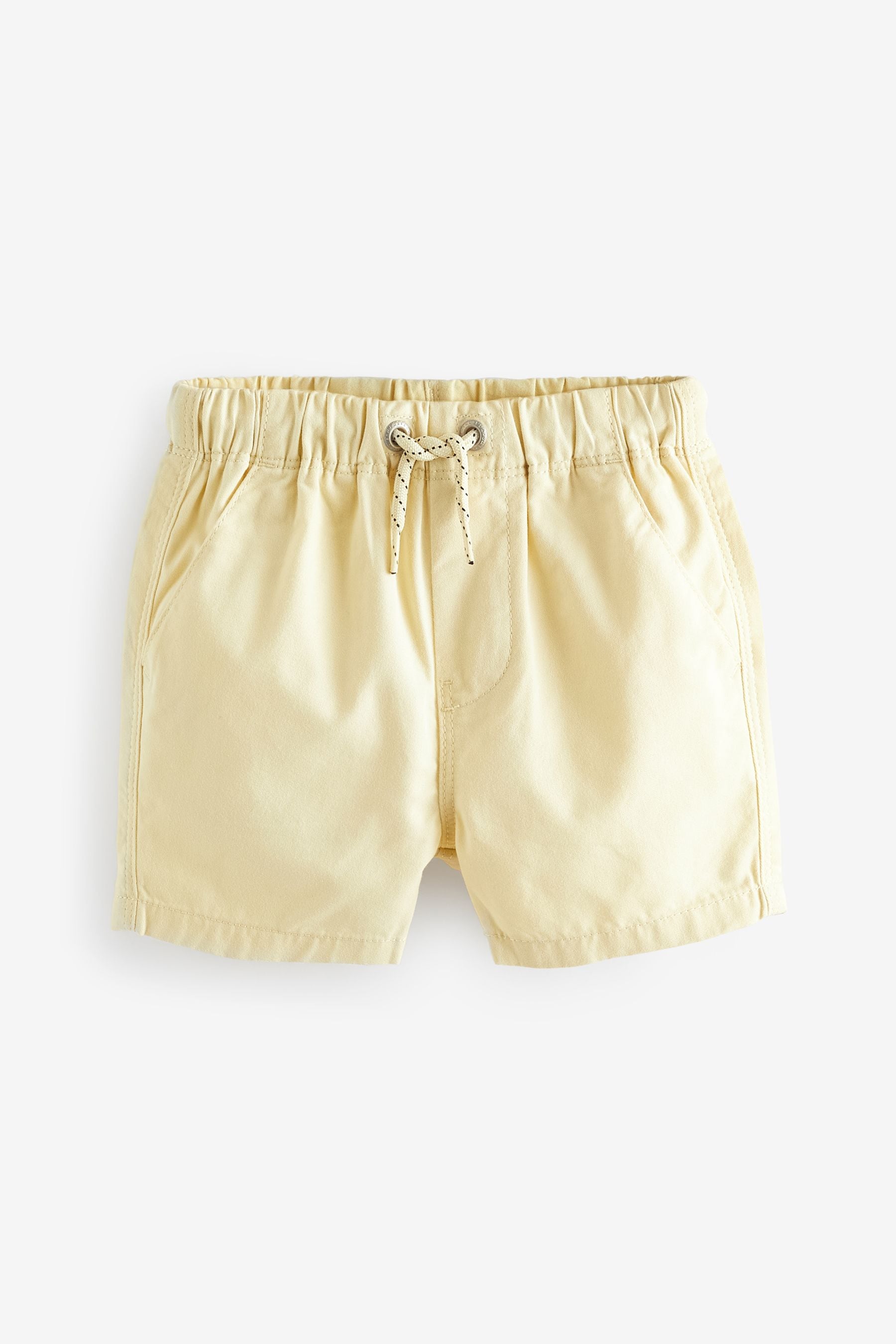 Tan/Blue/Lemon Pull-On 100% Cotton Shorts 3 Pack (3mths-7yrs)